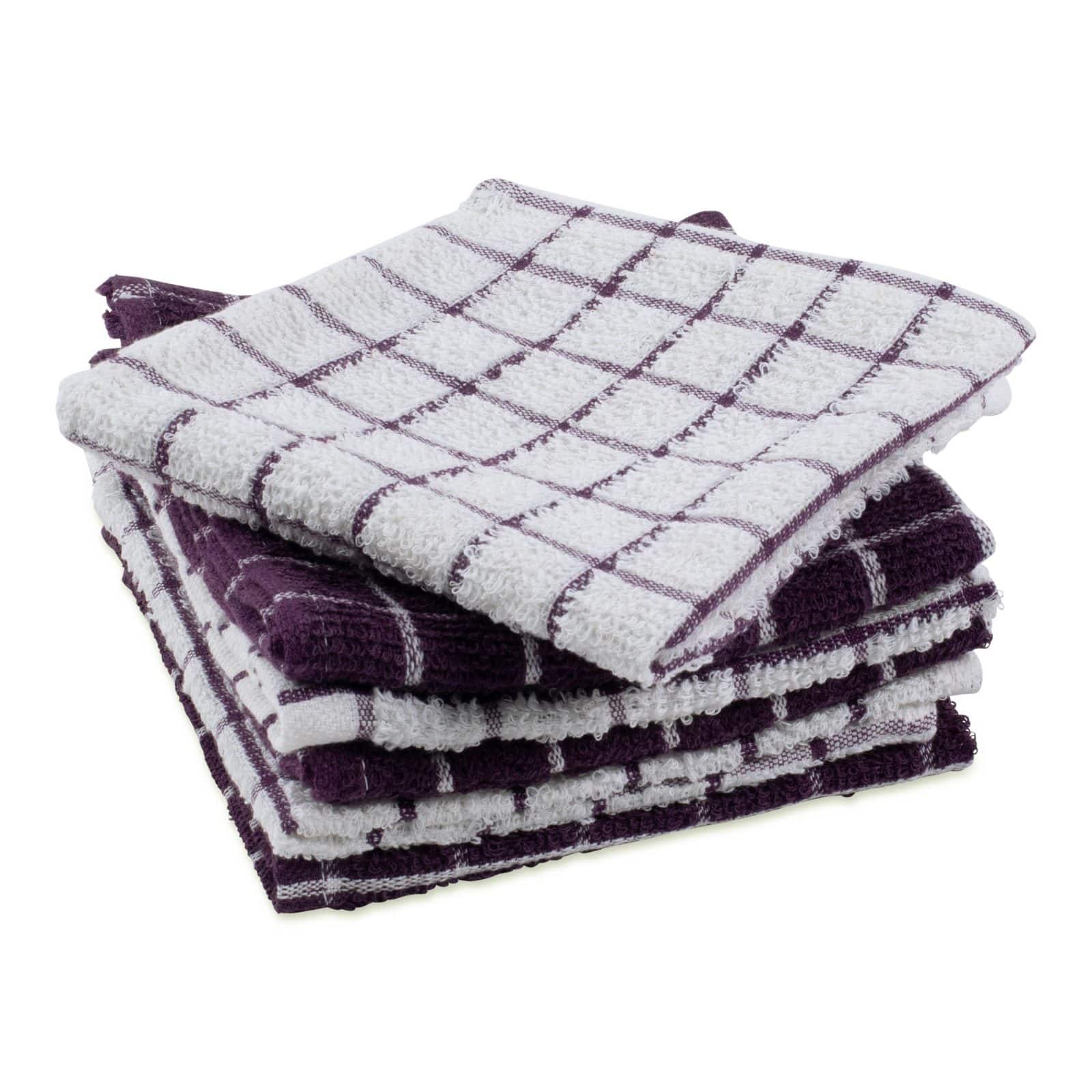 DII® Eggplant Combo Windowpane Dishcloths, 6ct.