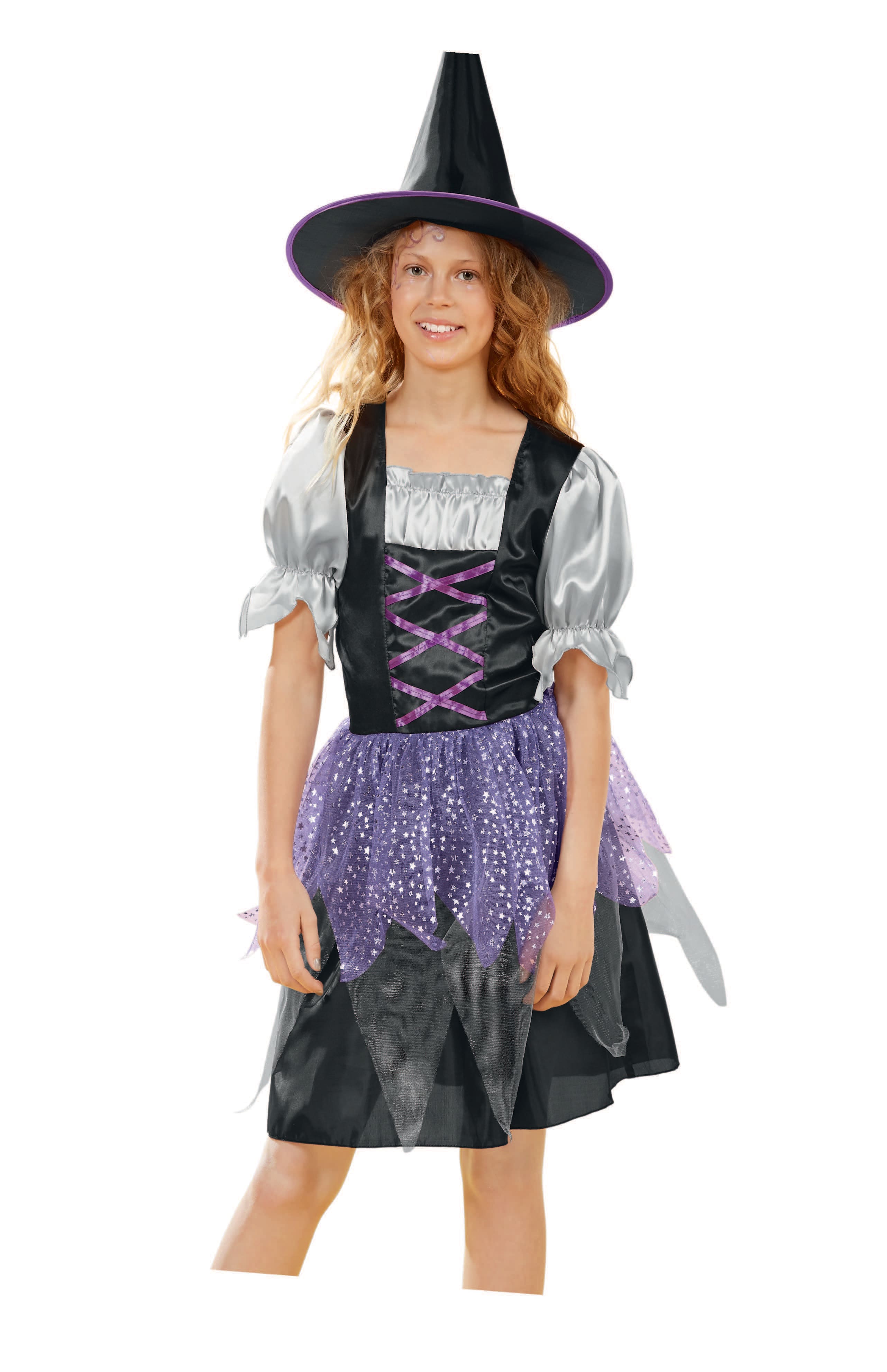 Medium Black &#x26; Purple Witch Girl&#x27;s Costume