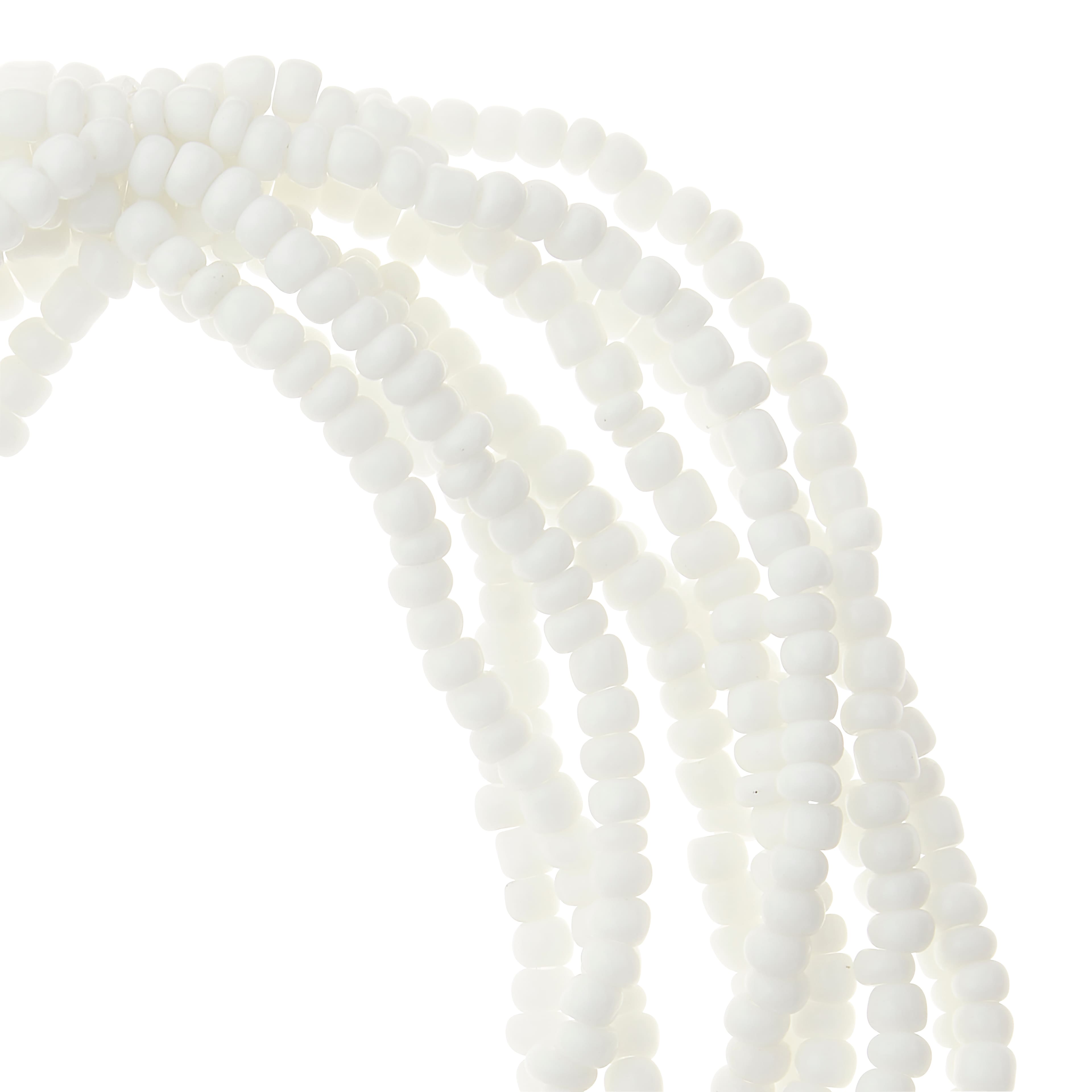 12 Pack: White Glass Rondelle Seed Beads, 6/0 by Bead Landing™