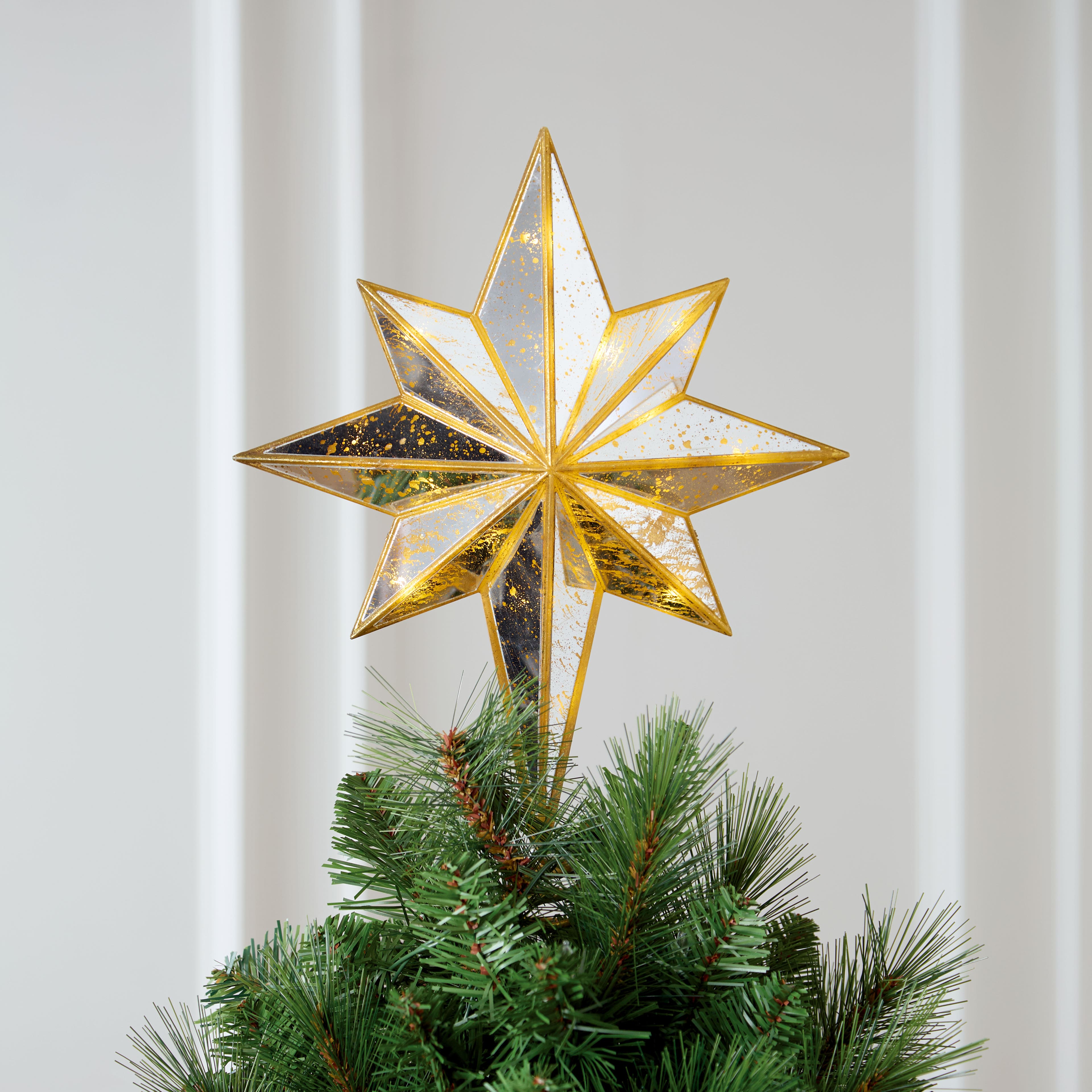 15&#x22; Gold Bethlehem Star Lighted Tree Topper by Ashland&#xAE;