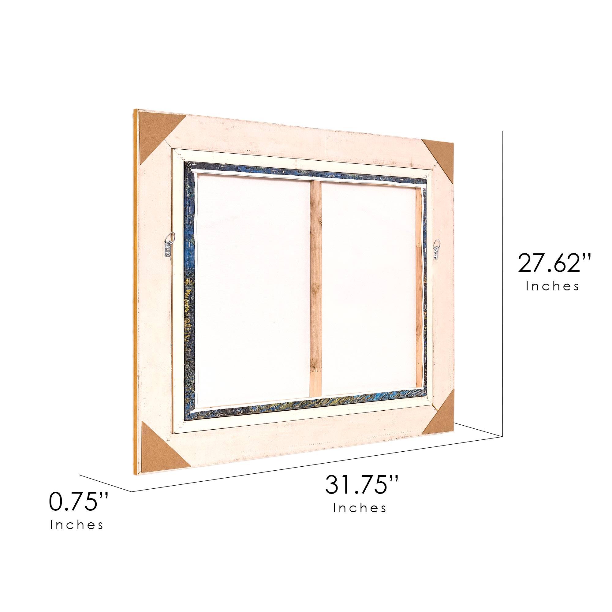 American Art Decor Ornate Framed Starry Night Over the Rhone Canvas Print by Vincent van Gogh - 31.75" x 27.62"