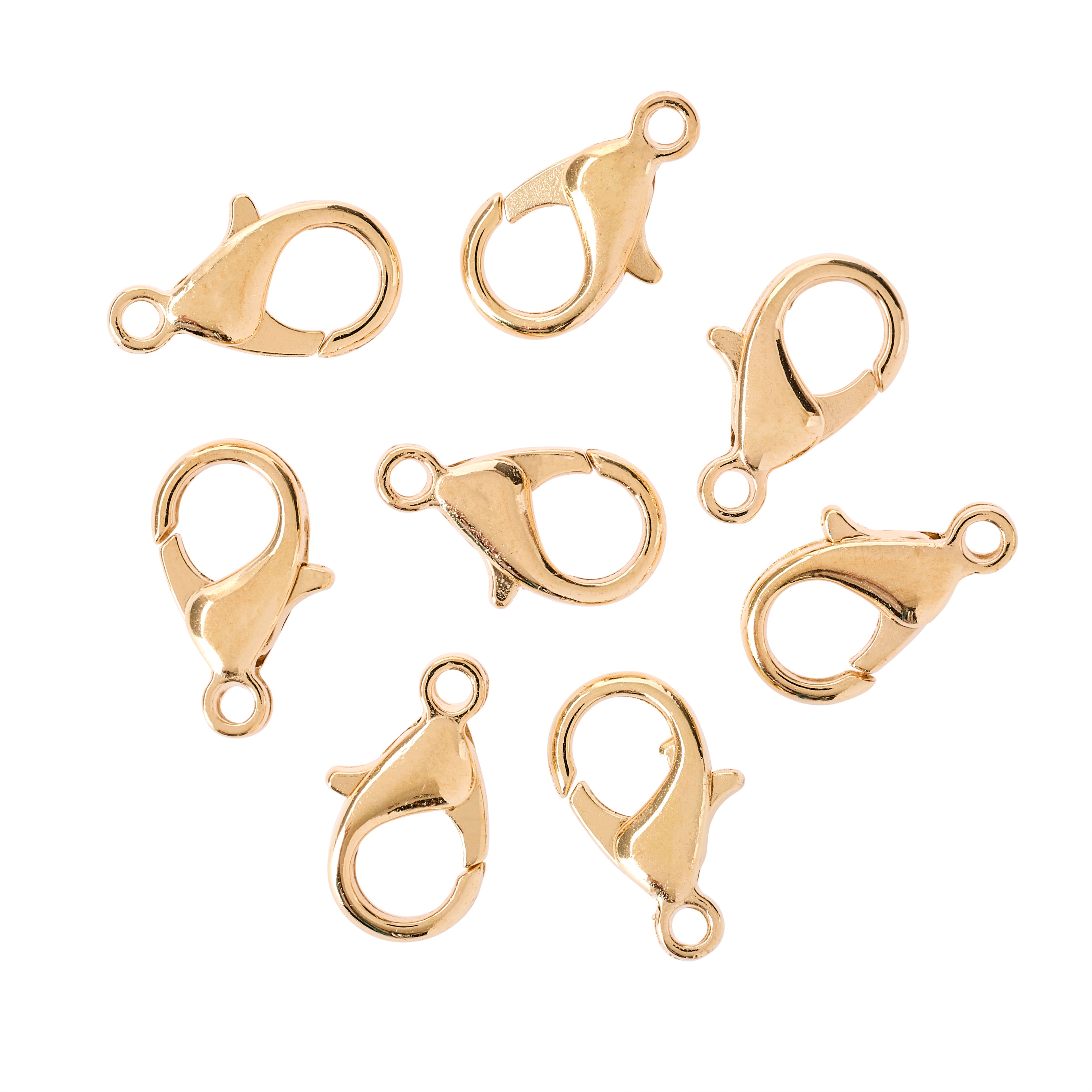 3 GOLD 15mm HANDBAG HOOKS FOR LUGGAGE TAG LOBSTER CLASP suits