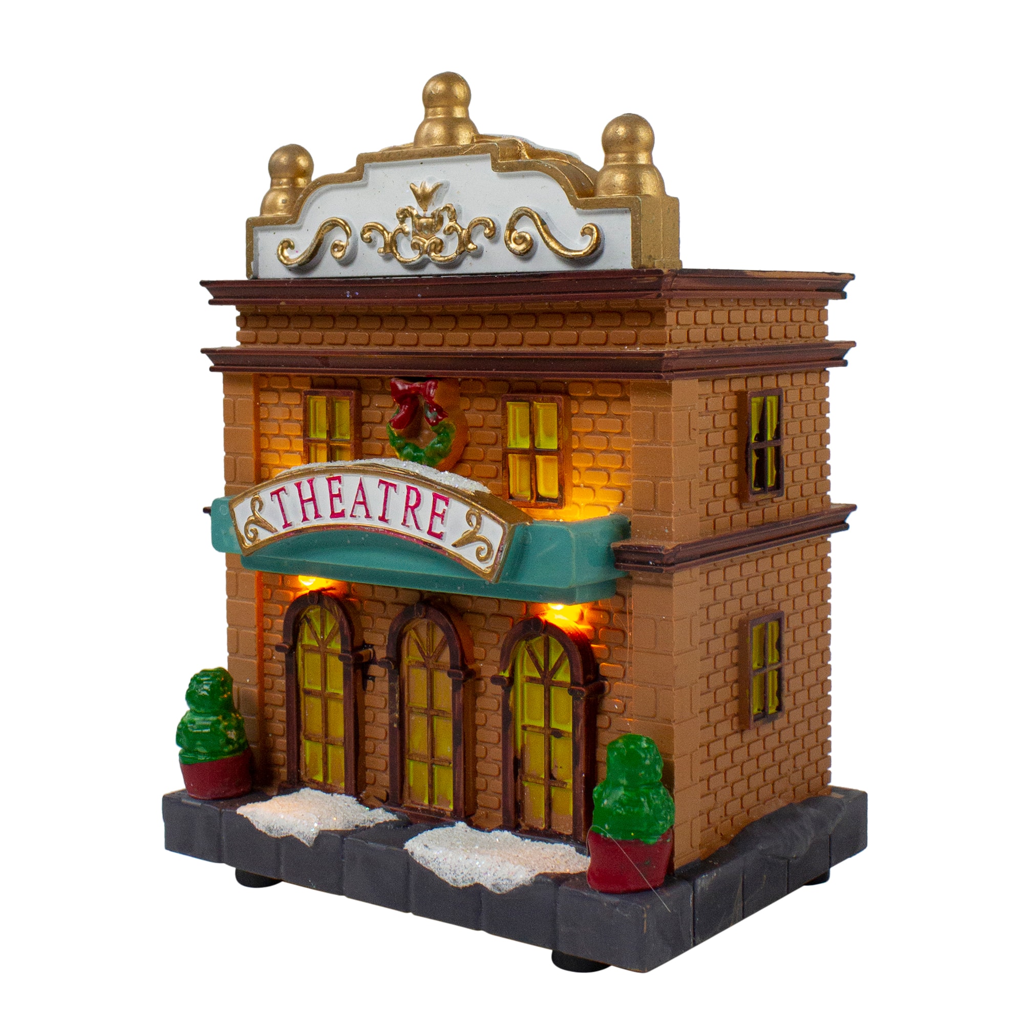 LED Lighted Theater and Shops Christmas Village Display Set - 11-Piece