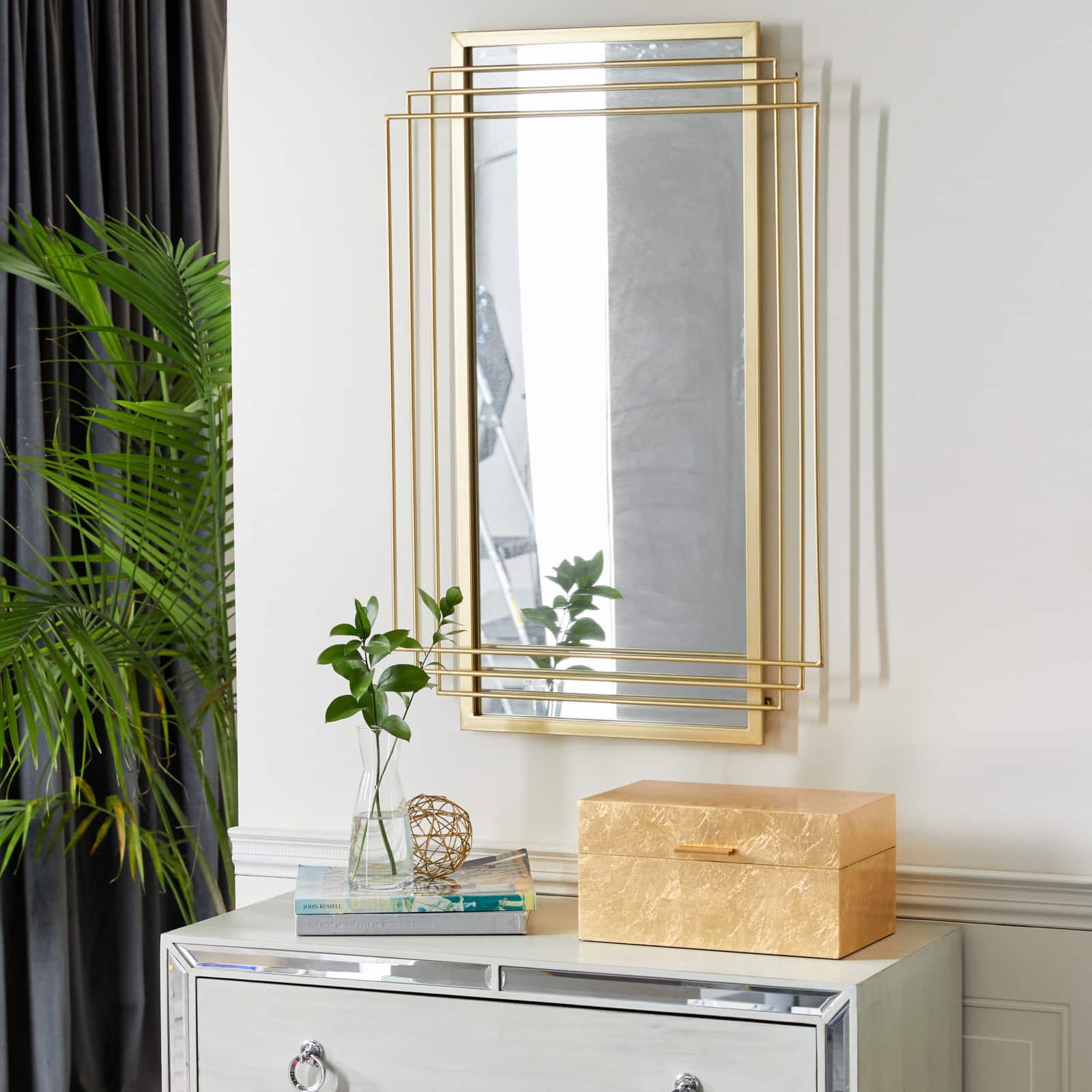 CosmoLiving by Cosmopolitan Gold Glam Metal Wall Mirror