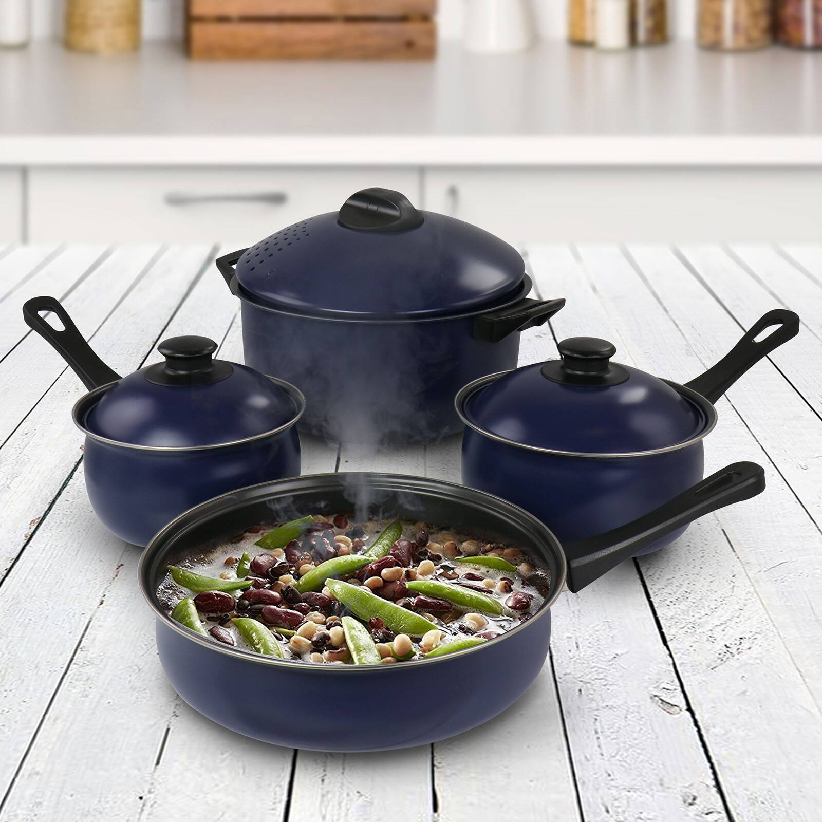 Gibson&#xAE; Oceania 7 Piece Steel Cookware Set