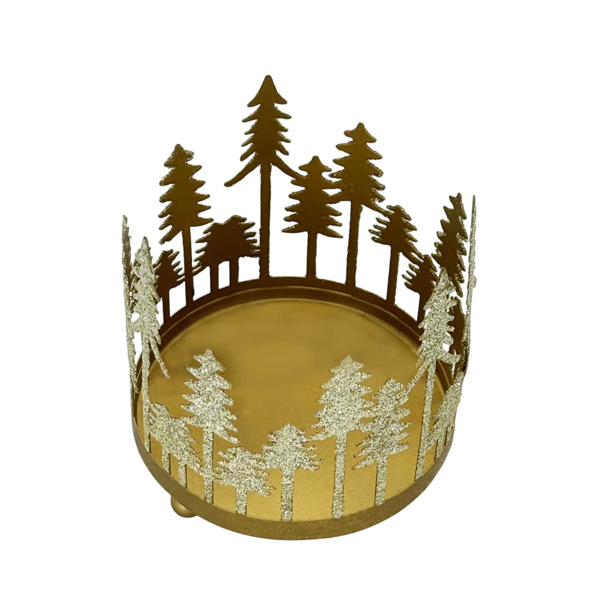 4.25&#x22; Gold Metal Trees Candle Holder by Ashland&#xAE;
