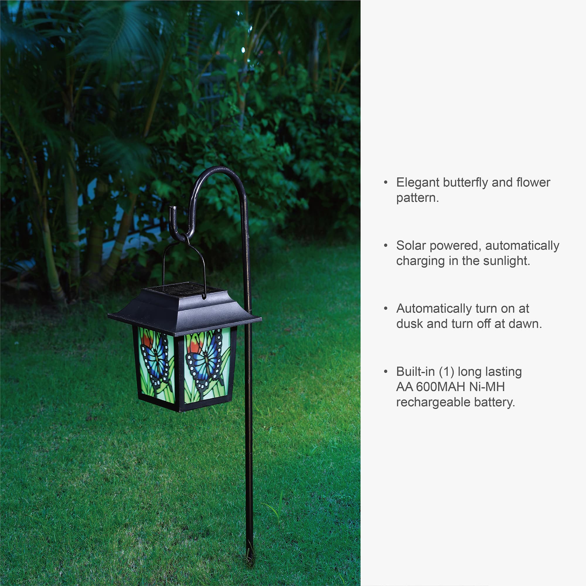 Glitzhome® 30" Solar Powered LED Pathway Light Garden Stake