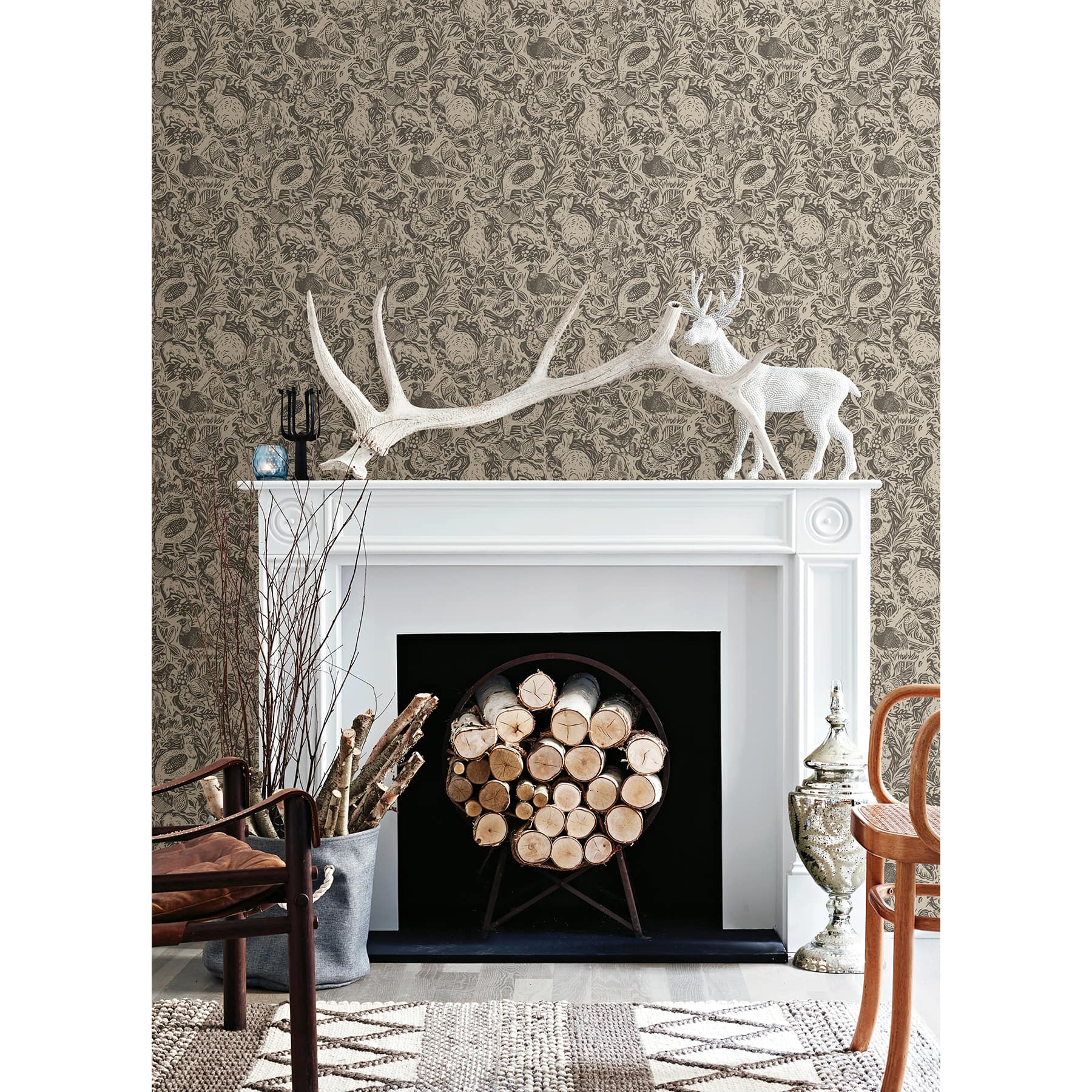 NuWallpaper Charcoal Terrene Peel &#x26; Stick Wallpaper