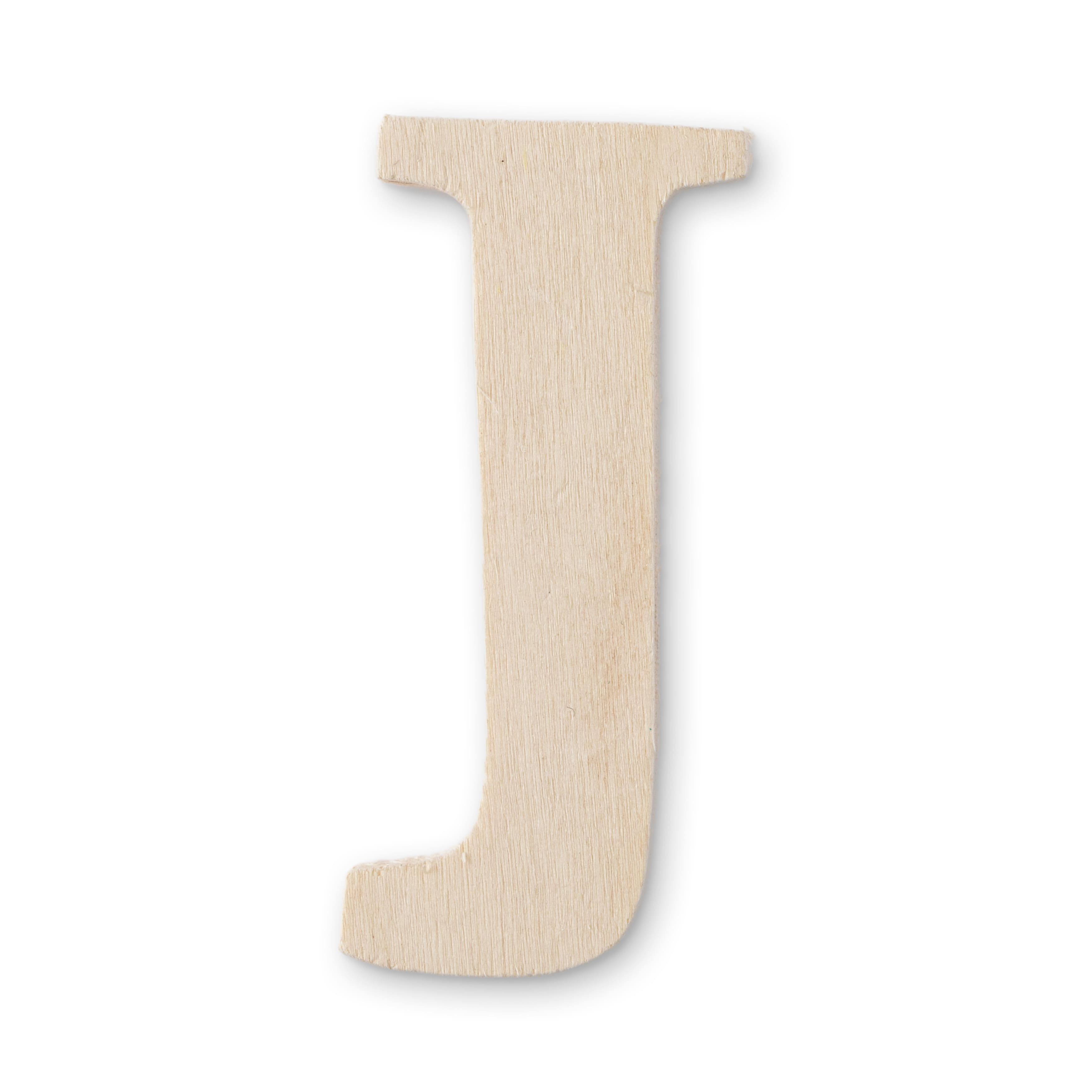 Wooden Letter Cursive J, Unfinished 8'' Craft Wood Letter, Paintable DIY 