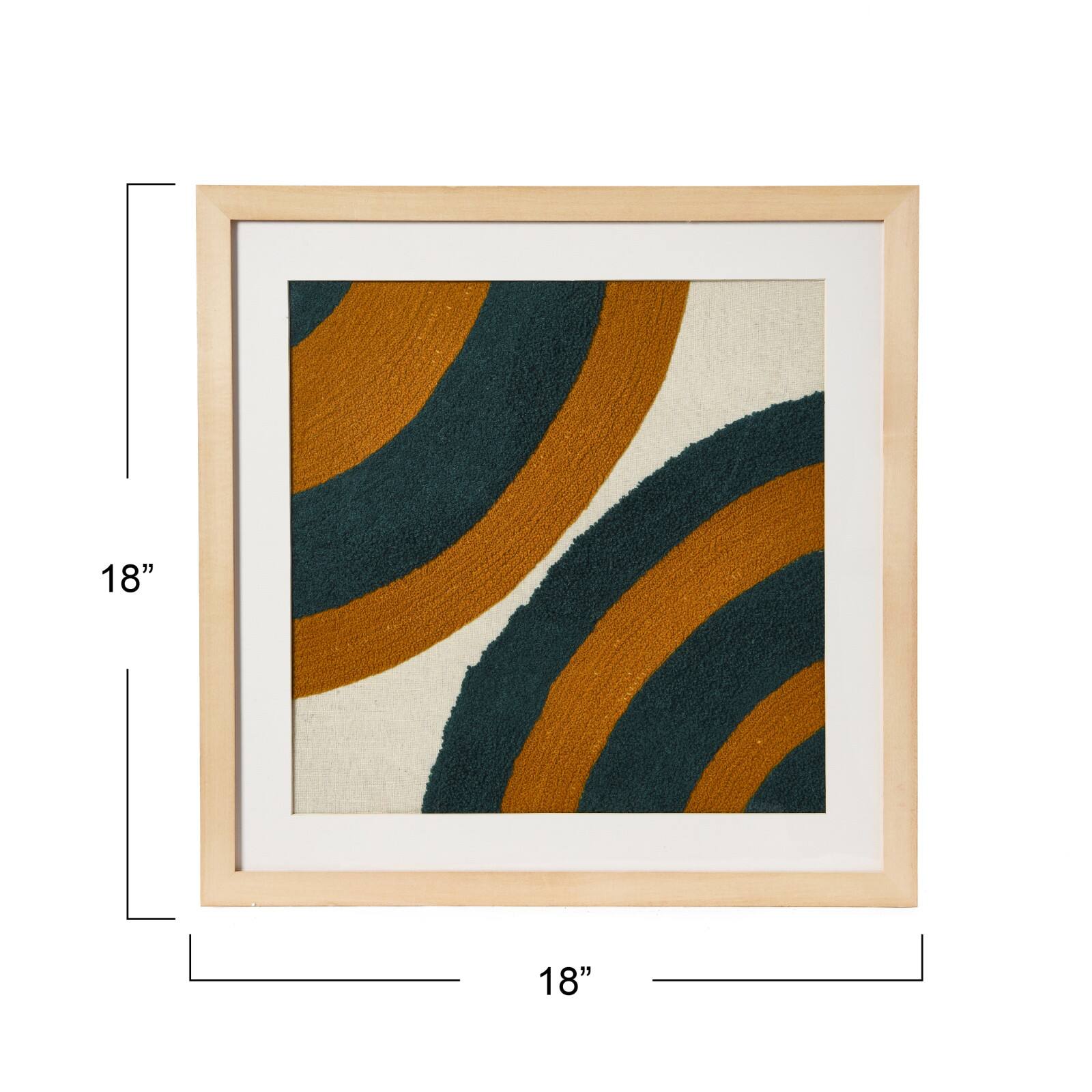 Hello Honey&#xAE; Square Abstract Embroidery in Wood Frame