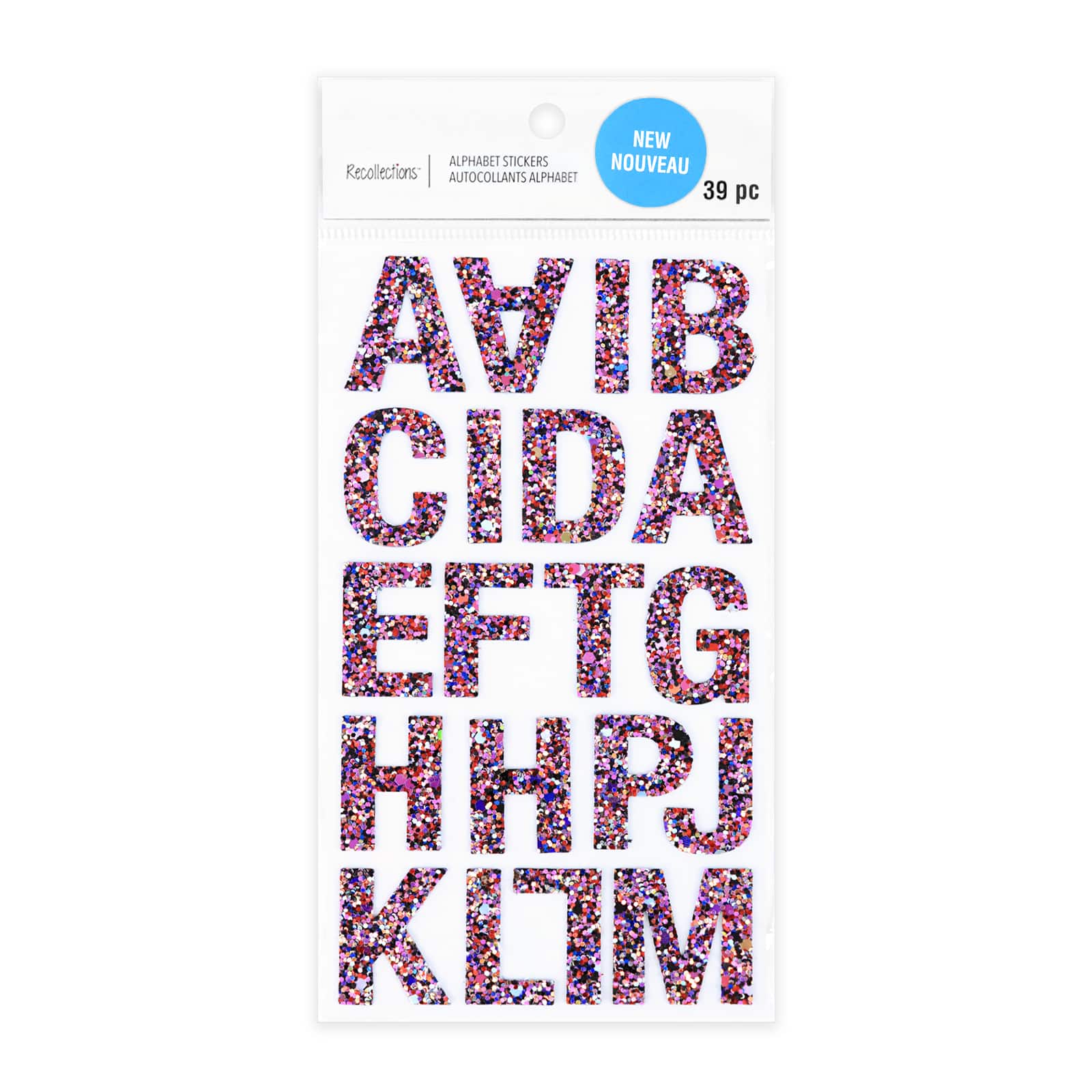 Multicolor Blue &#x26; Red Glitter Alphabet Stickers by Recollections&#x2122; 