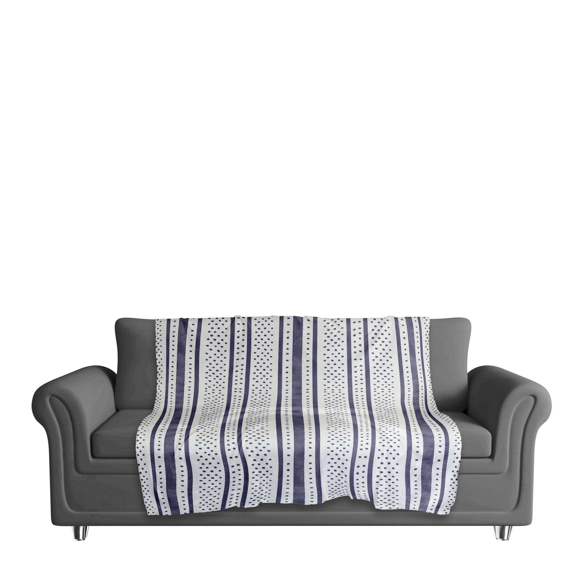 Stripes & Polka Dots Sherpa Fleece Blanket