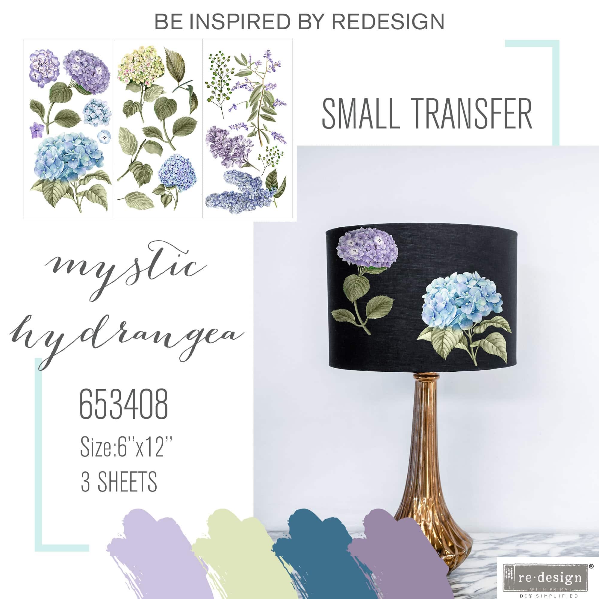Prima® Re-Design Mystic Hydrangeas Décor Transfers