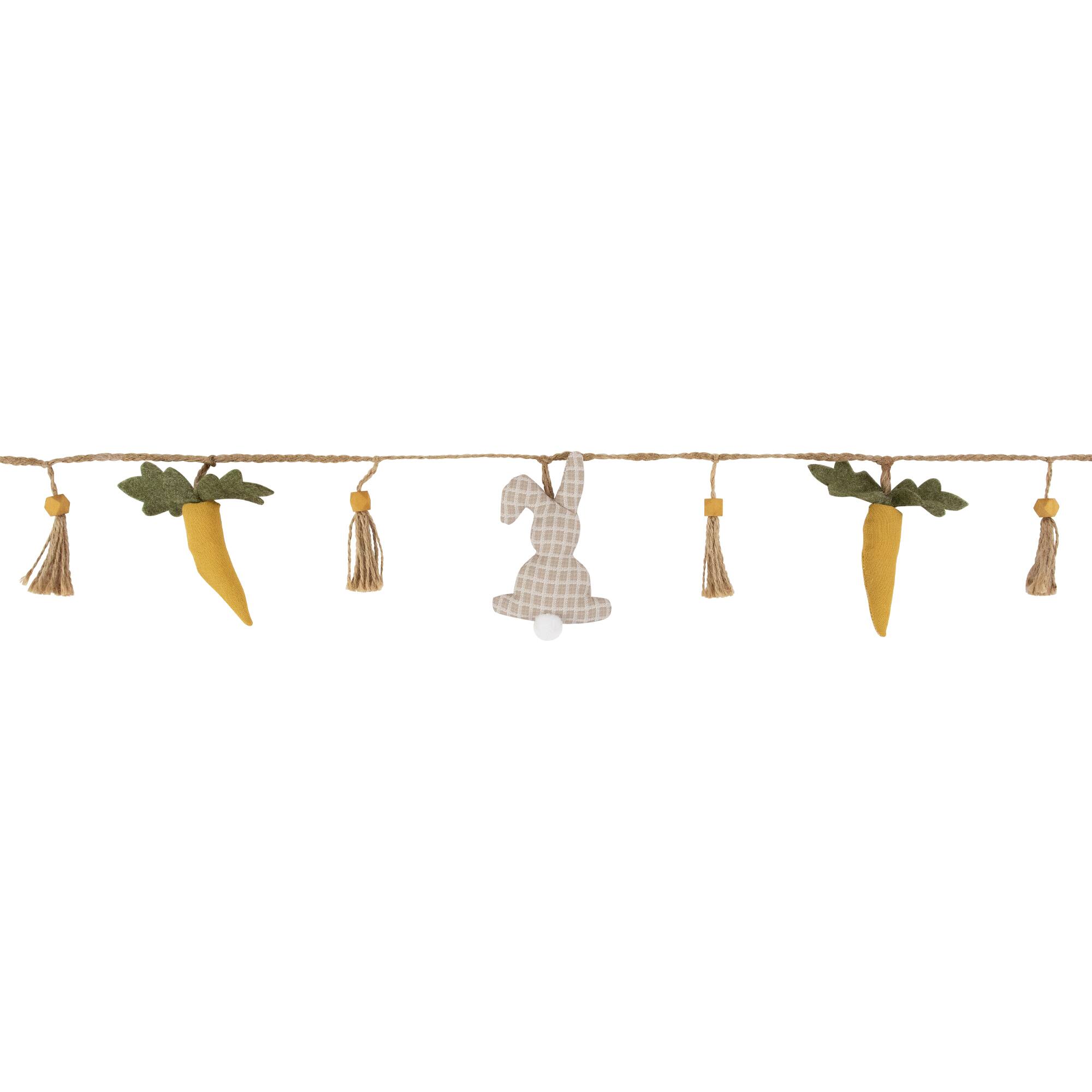 3.5ft. Plush Easter Rabbit &#x26; Carrot Twine Garland 