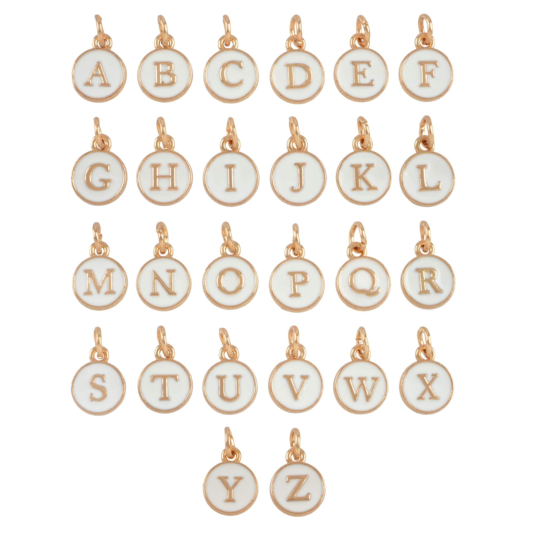 White &#x26; Gold Alphabet Charm Set by Bead Landing&#x2122;