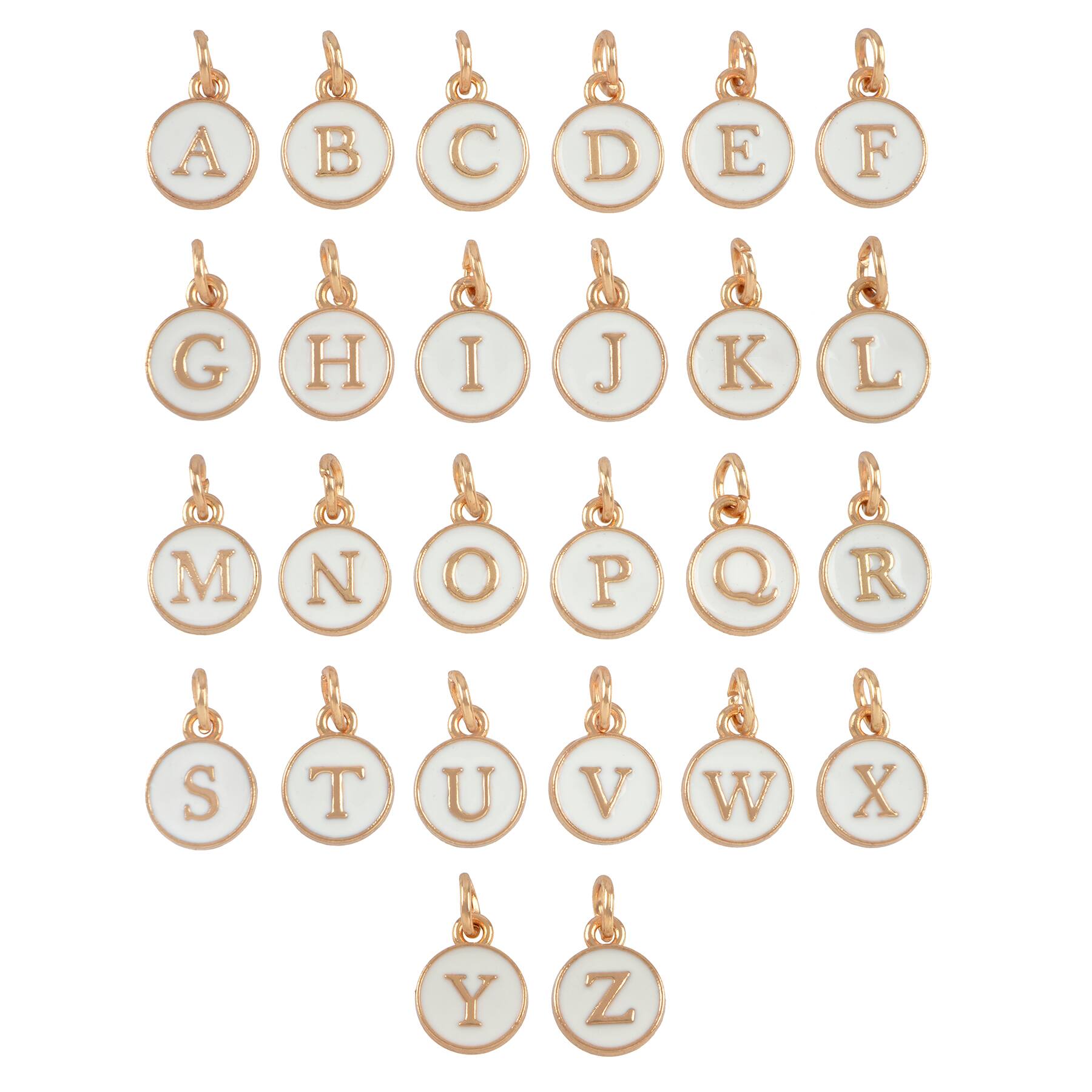 White & Gold Alphabet Charm Set by Bead Landing™