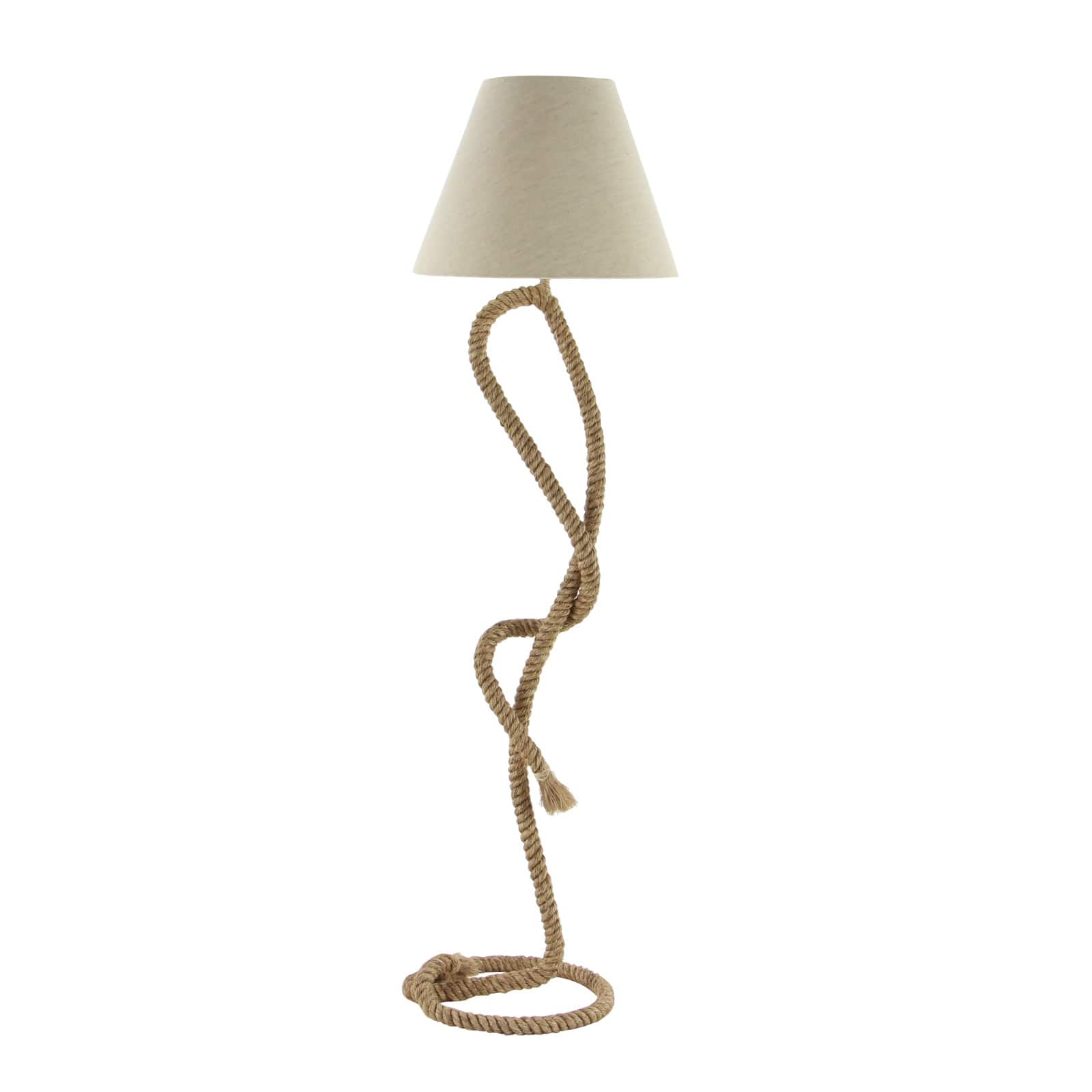 63&#x22; Brown Jute Rope &#x26; Iron Rustic Floor Lamp