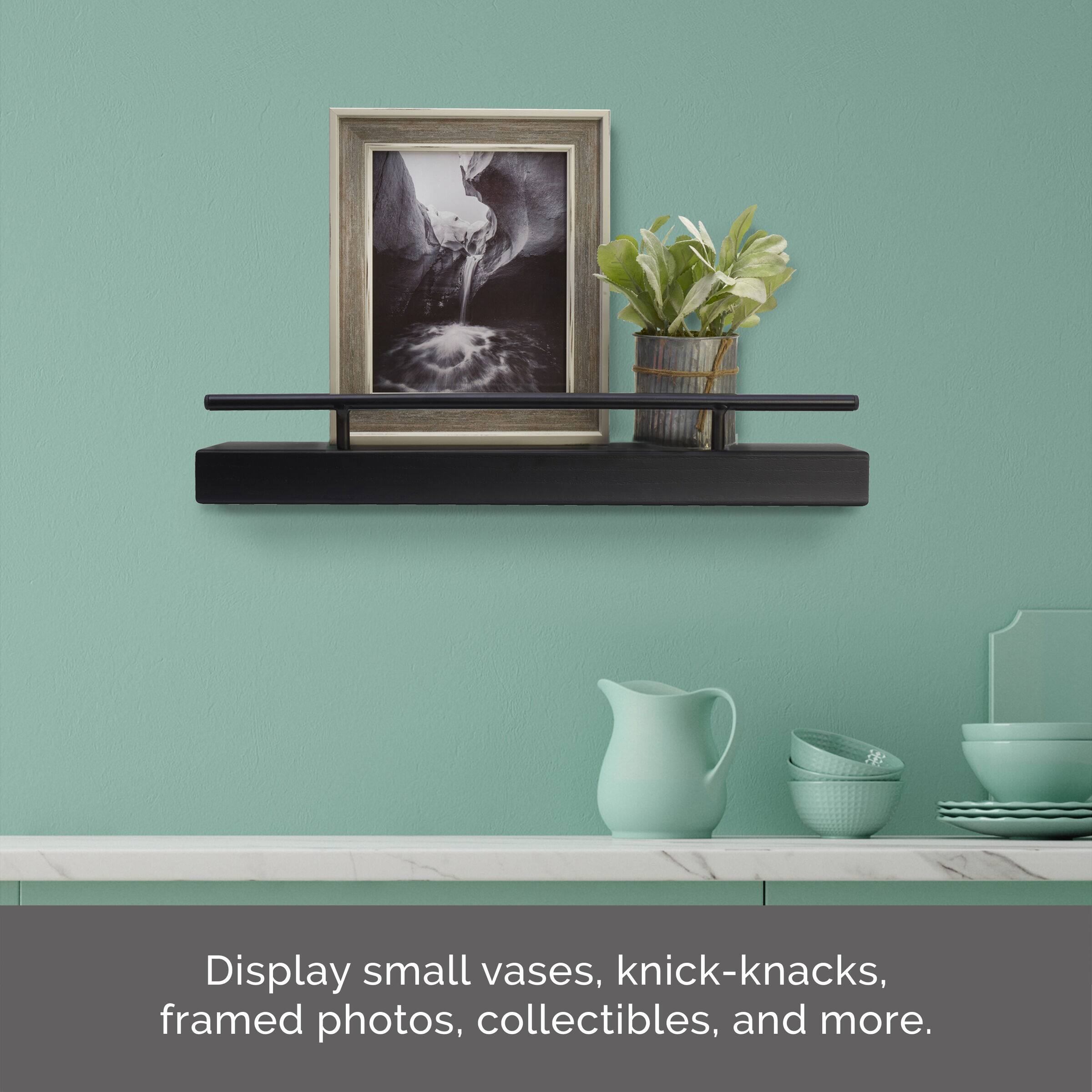 Melannco MDF &#x26; Metal Railing 24&#x22; Shelf