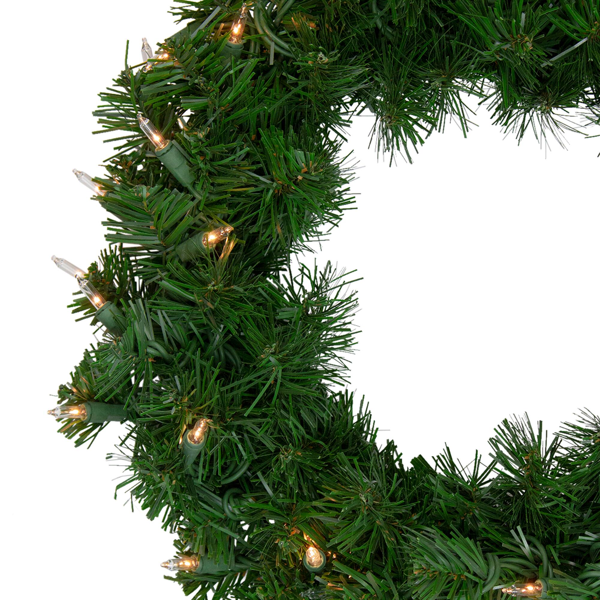 16" Pre-Lit Deluxe Windsor Pine Artificial Christmas Wreath