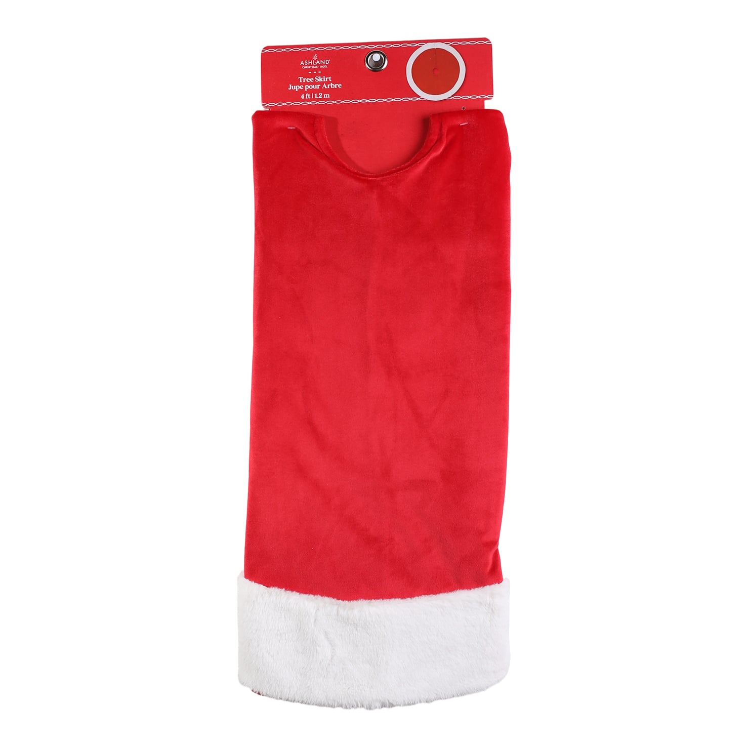 4ft. Classic Red Tree Skirt with White Faux Fur by Ashland&#xAE;