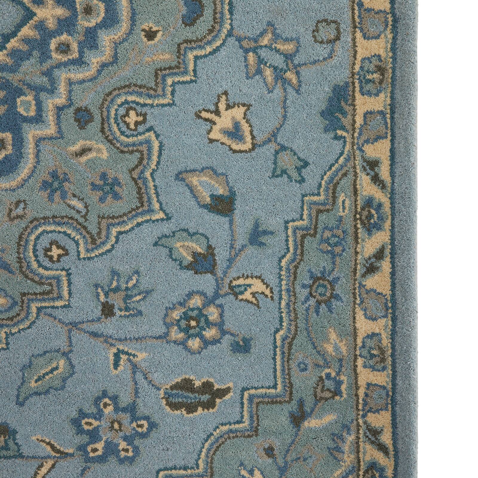 Blue Wool Traditional Hand Tufted Rug