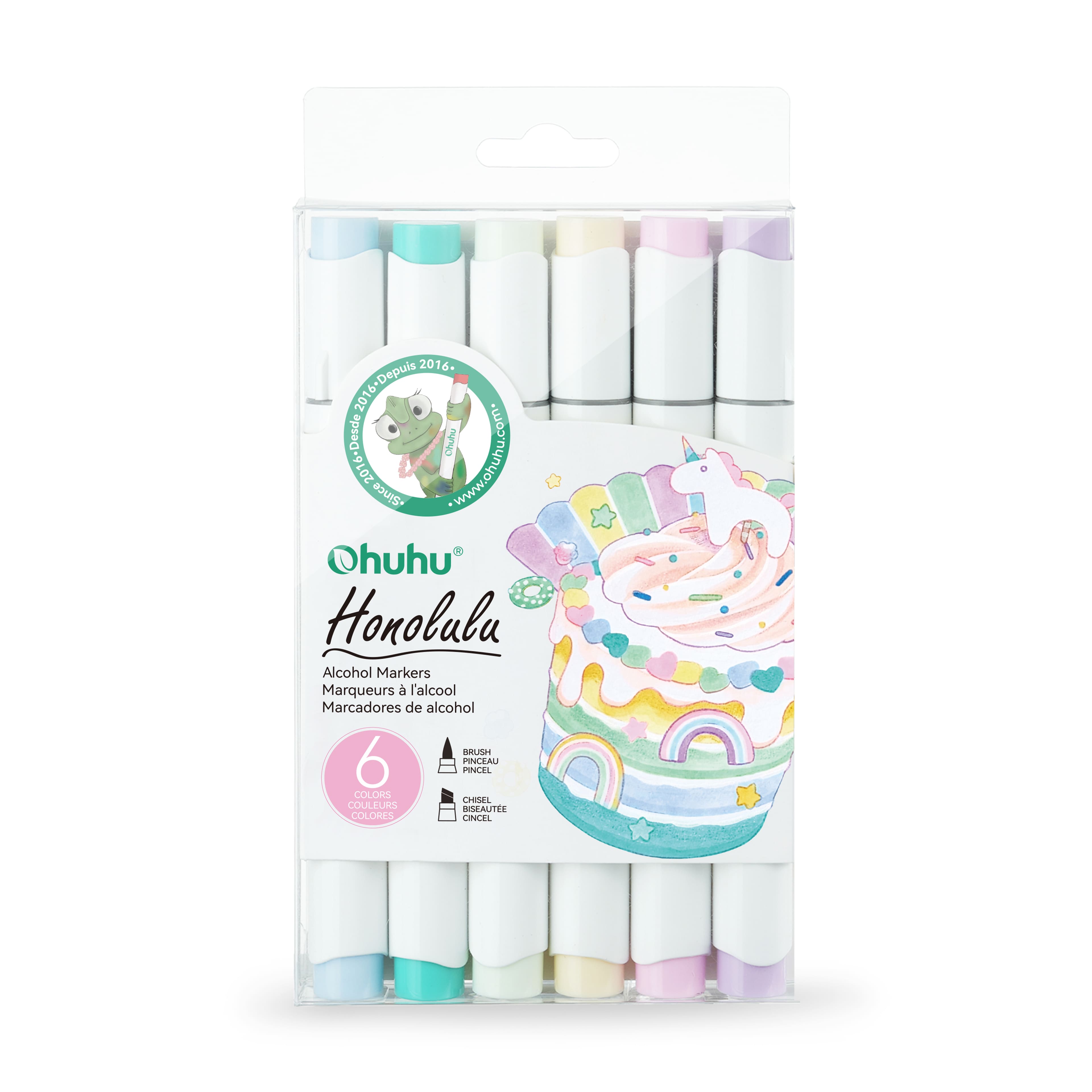 Ohuhu&#xAE; Honolulu Dual Tip Pastel Alcohol Markers, 6ct.