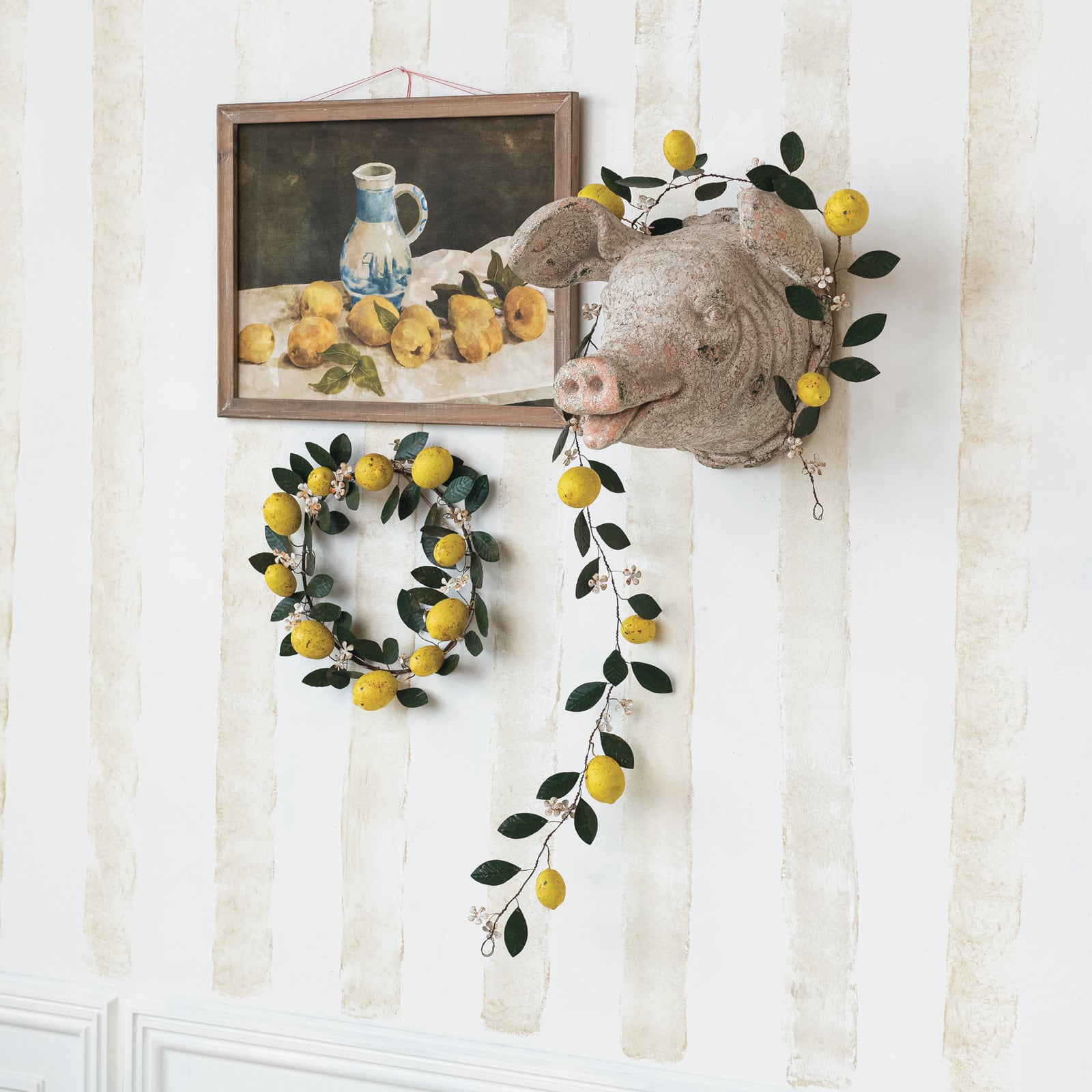 Hello Honey® 6ft. Lemons & Leaves Metal Garland