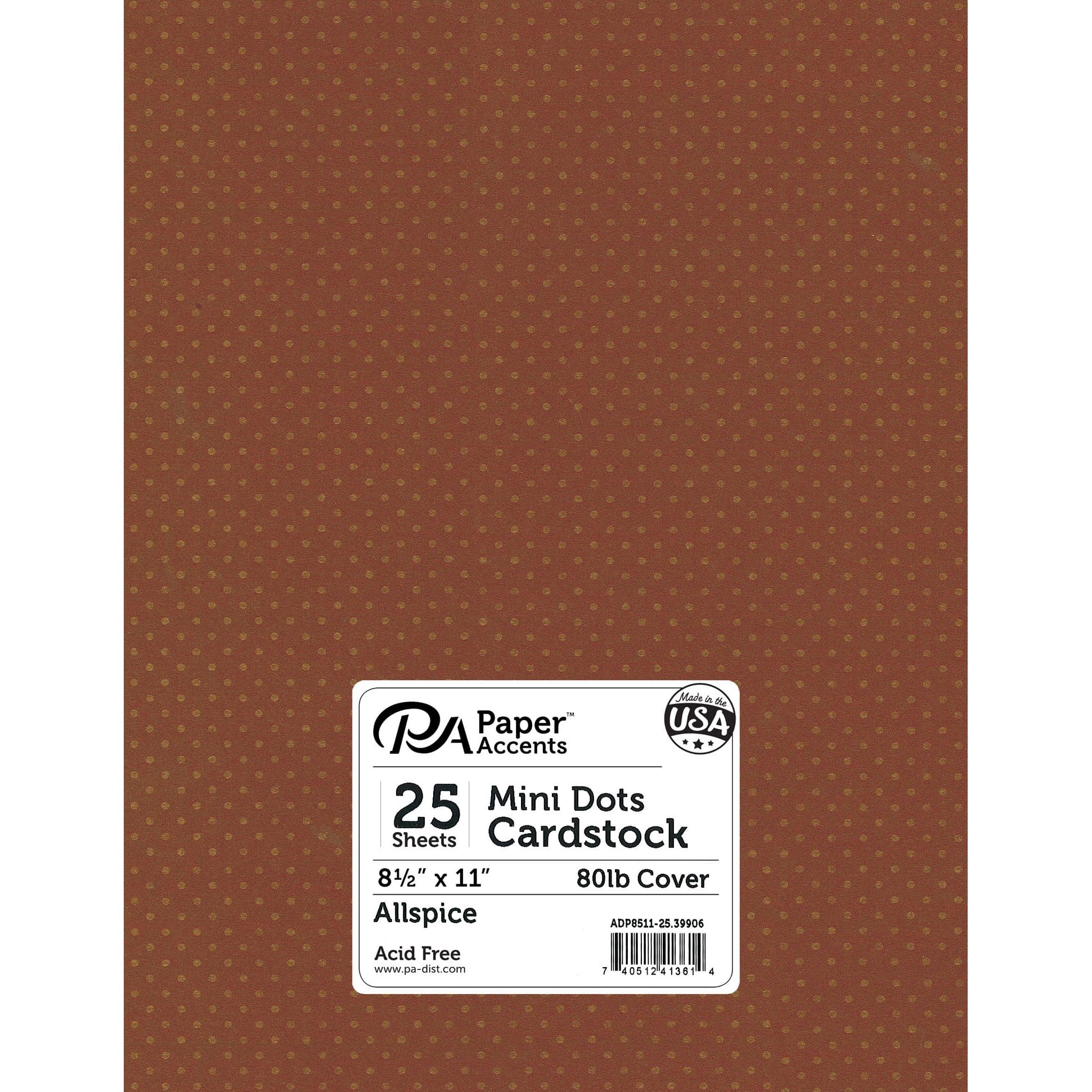 PA Paper™ Accents Mini Dot 8.5" x 11" Cardstock, 25 Sheets