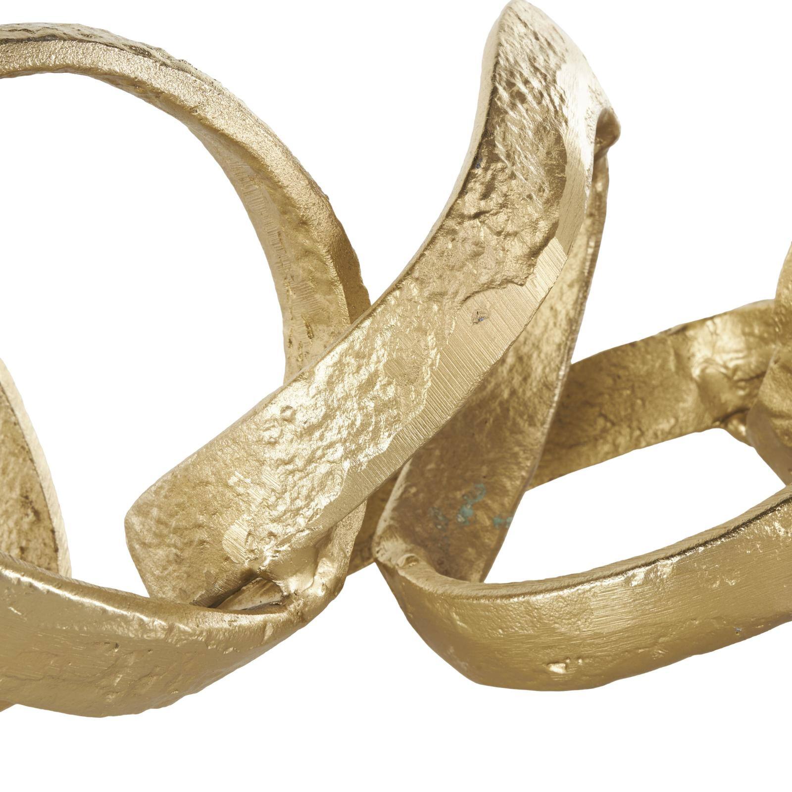 25" Gold Aluminum Metal Chain Abstract Textured Link Sculpture