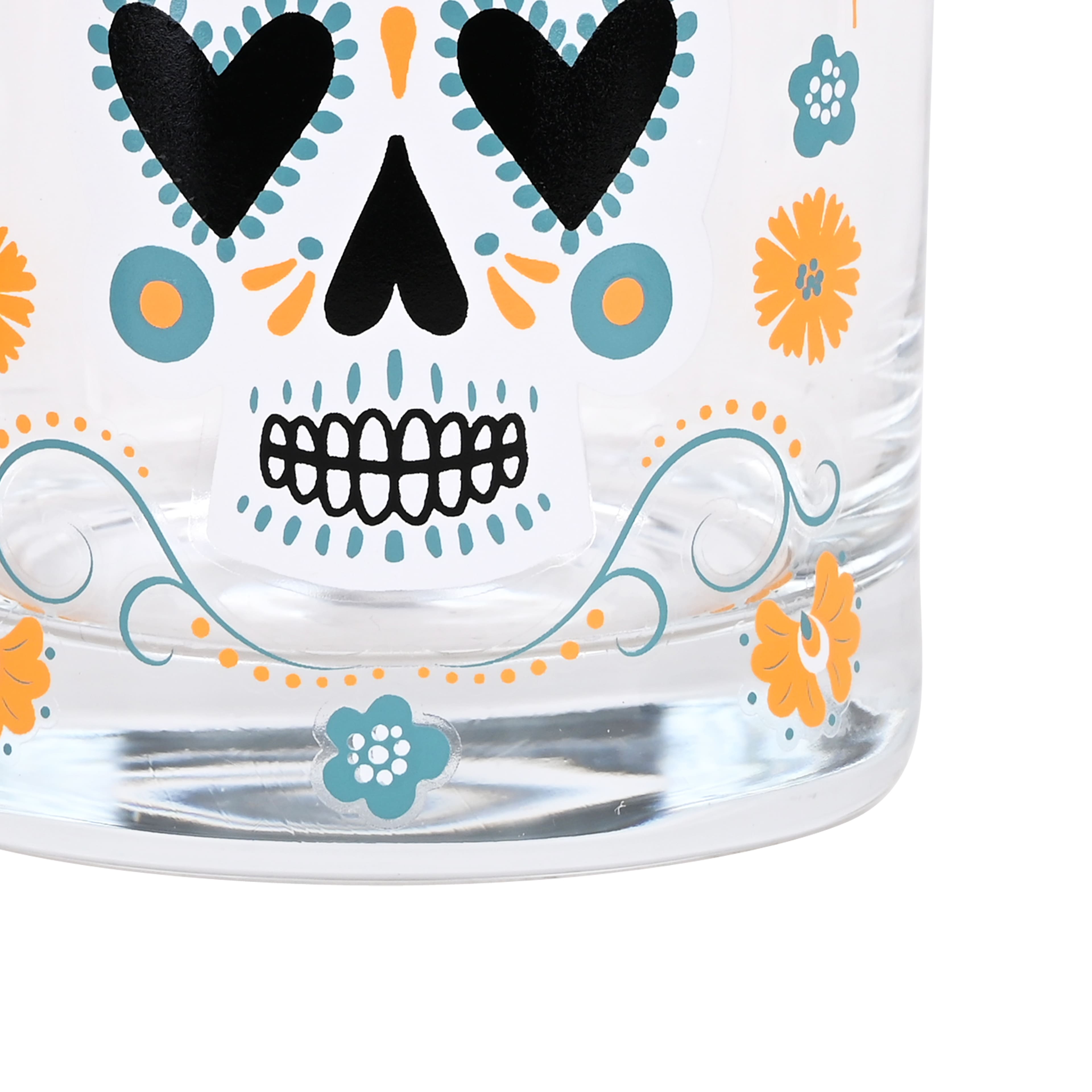 9oz. Day of the Dead Sugar Skull Whiskey Glass by Ashland&#xAE;