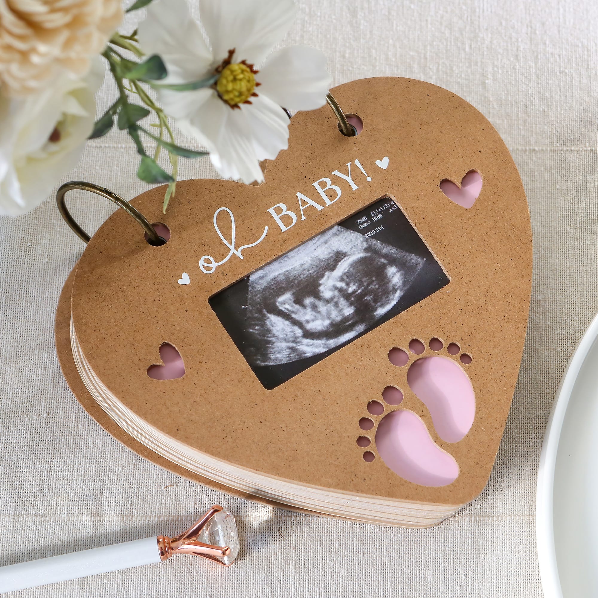 Kate Aspen&#xAE; Kraft Heart Baby Shower Keepsake Book