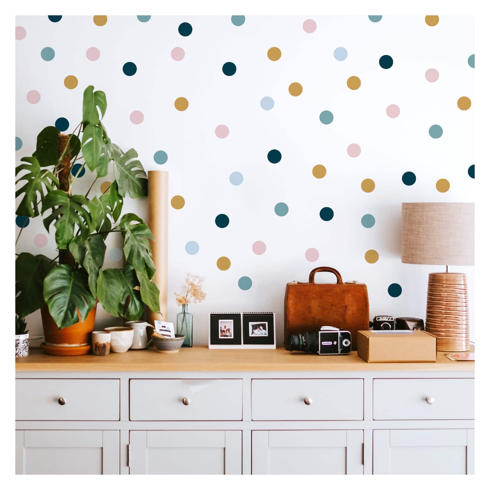 RoomMates Pink, Yellow &#x26; Blue Dot Peel &#x26; Stick Wall Decals