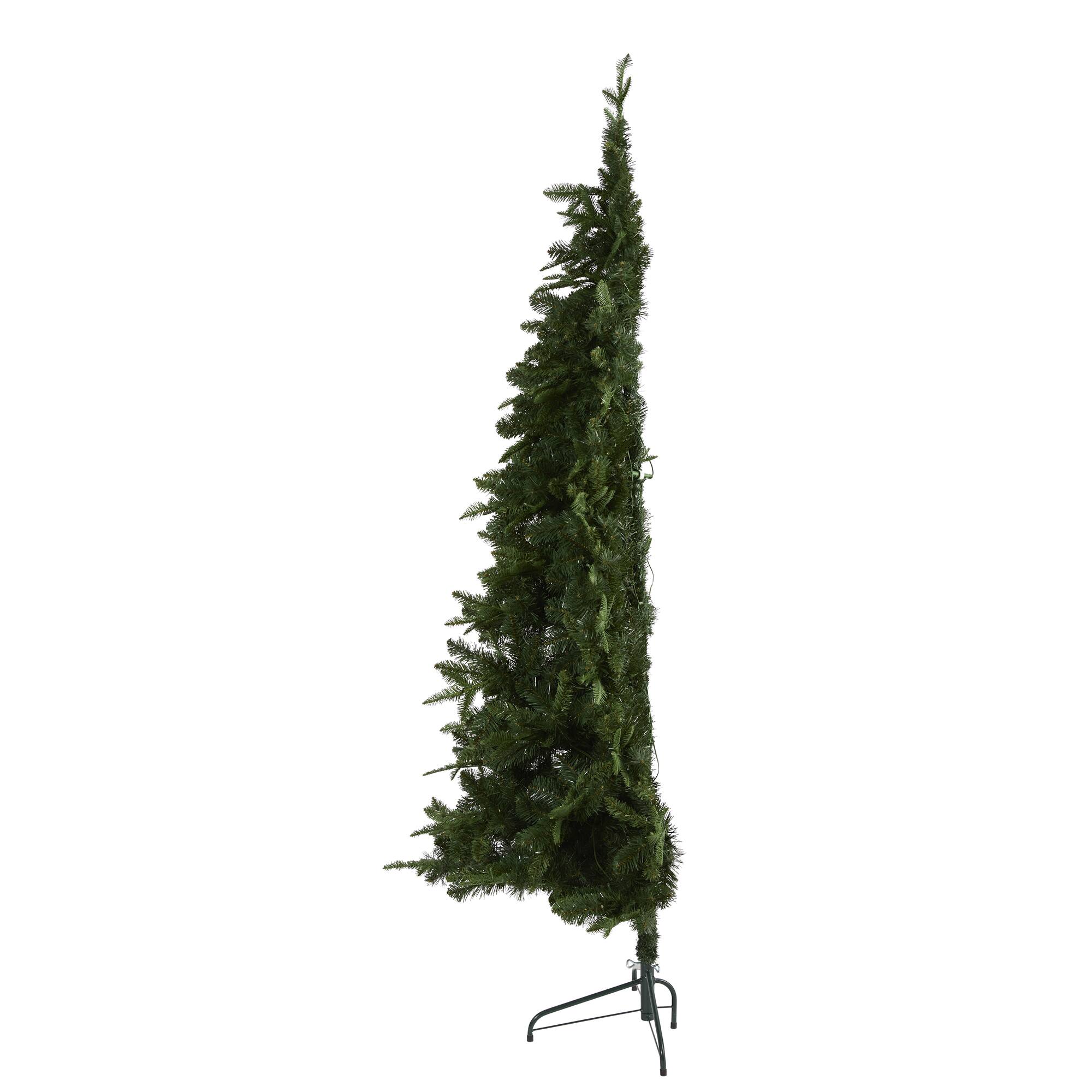 7ft. Pre-Lit Grand Teton Spruce Flat Back Artificial Christmas Tree, Clear LED Lights