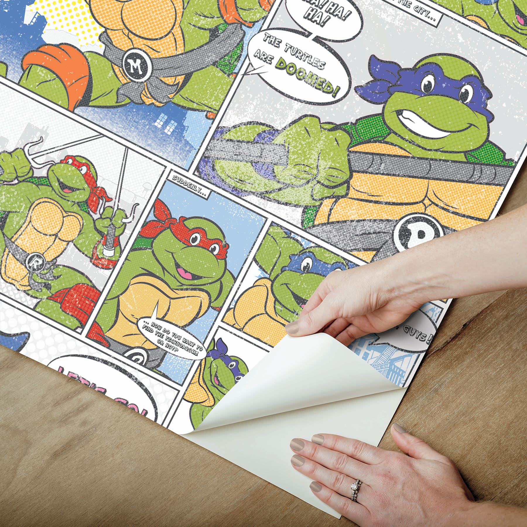 RoomMates Teenage Mutant Ninja Turtles Comic Peel &#x26; Stick Wallpaper