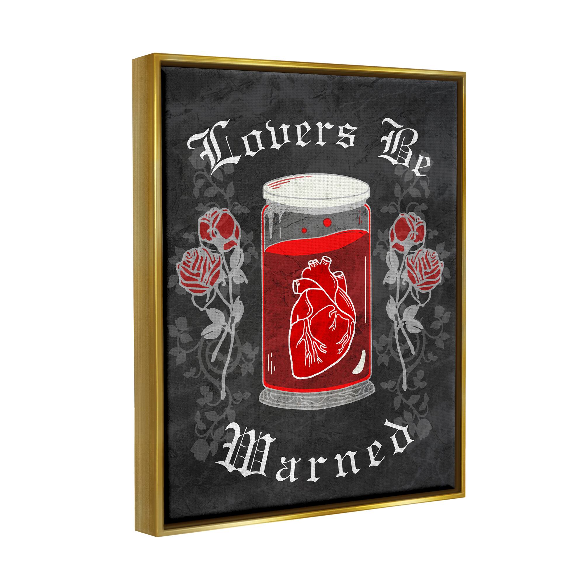 Stupell Industries Spooky Heart In Jar Framed Floater Canvas Wall Art