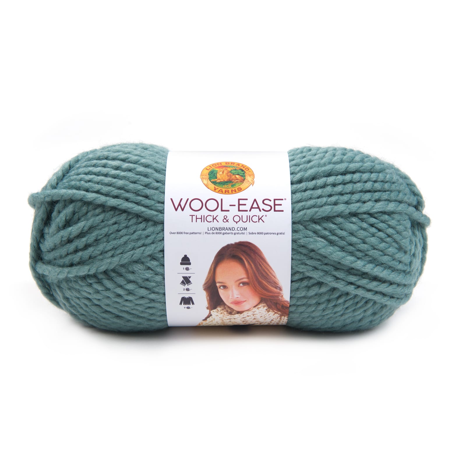 Lion Brand Wool Ease Thick & Quick Yarn - Grey Marble, 106 yds