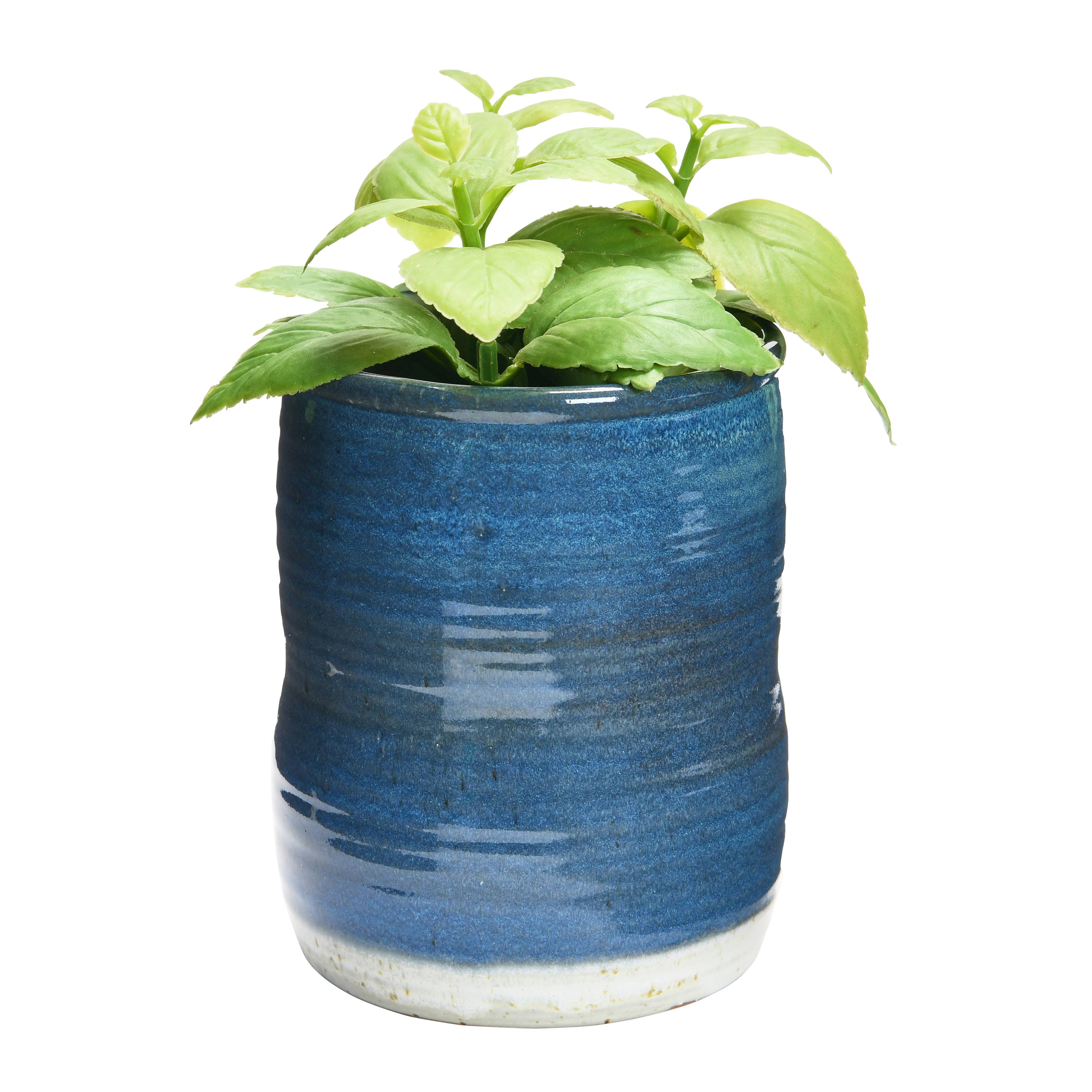 Hello Honey® 6" Blue Reactive Glaze Stoneware Utensil Holder