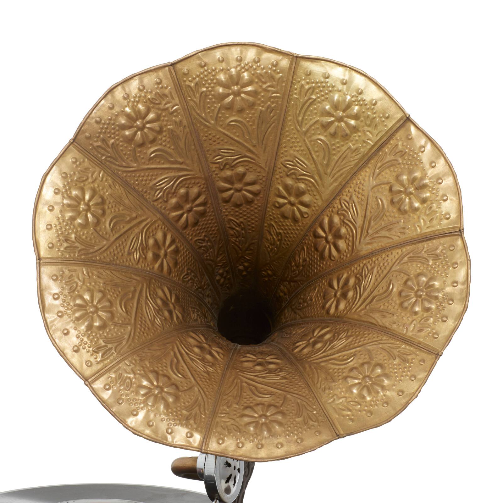 Copper Wood and Metal Vintage Gramophone, 28&#x22; x 18&#x22; x 16&#x22;