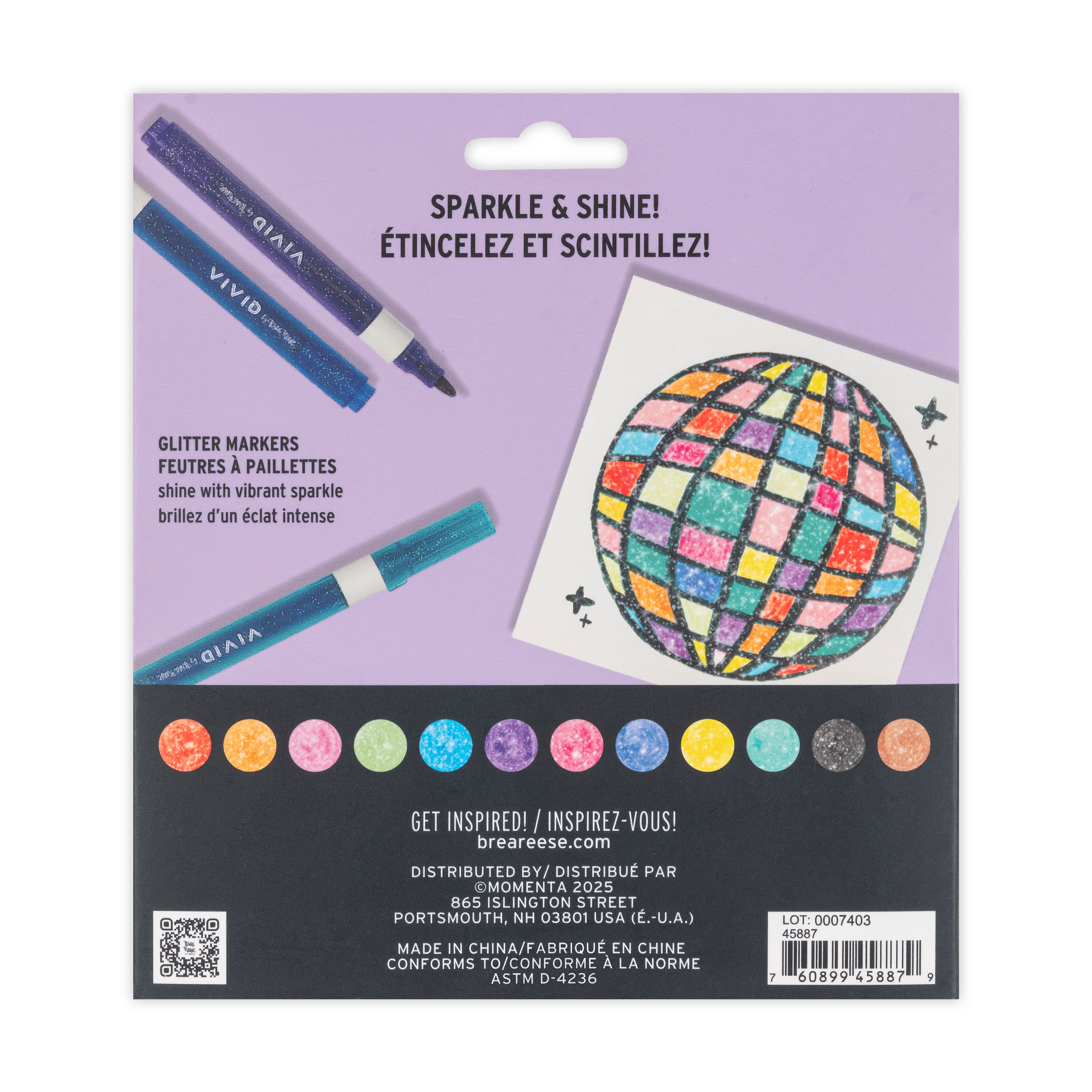 VIVID by Brea Reese&#xAE; Glitter Markers Set