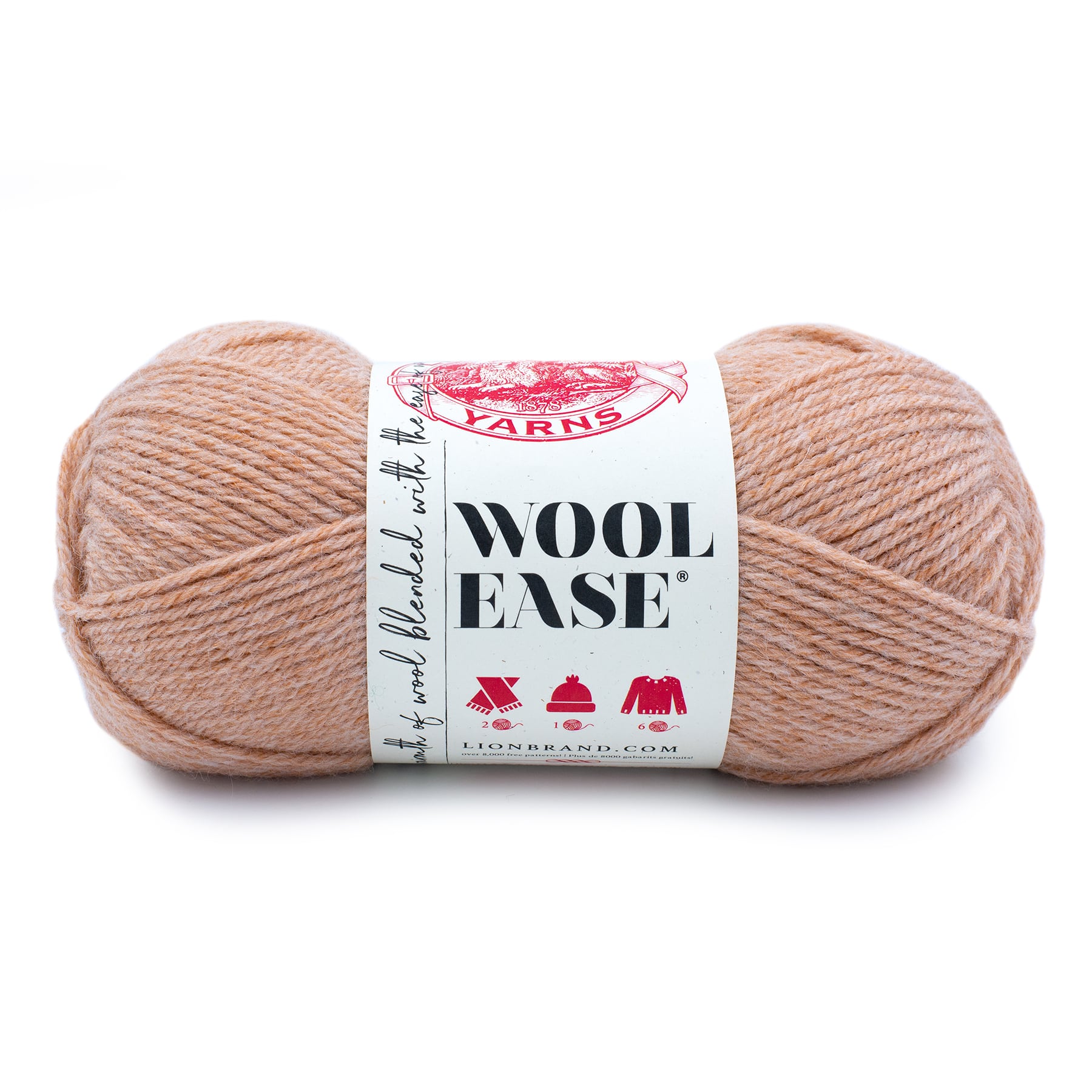 Lion Brand Yarn 620-052 Wool-Ease Flint Medium Wool Blend Yarn 