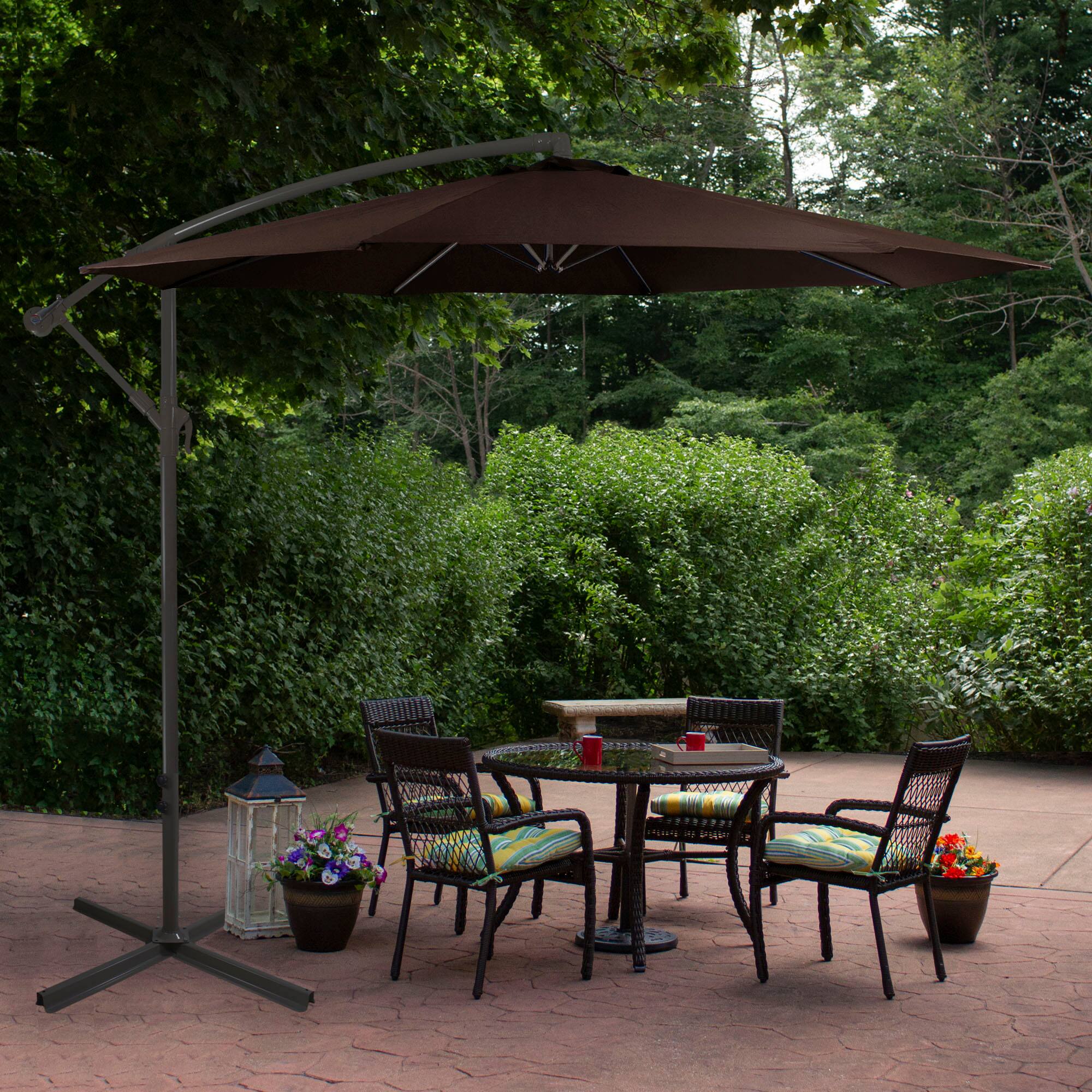 10ft. Offset Outdoor Patio Umbrella with Hand Crank