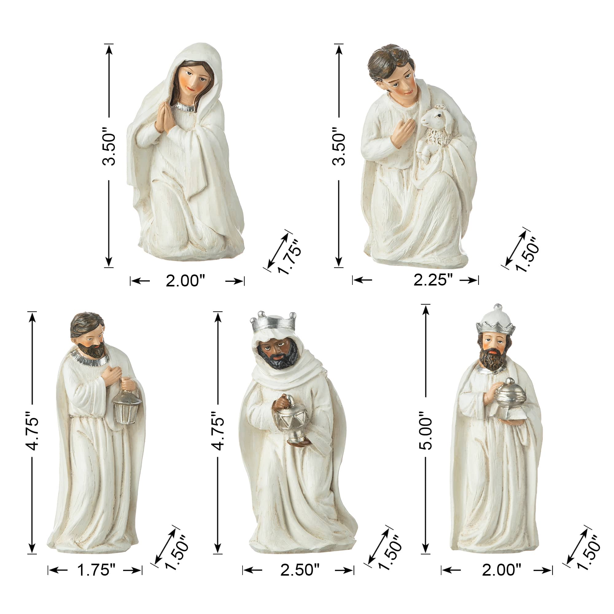 Glitzhome&#xAE; 11 Piece Ivory Nativity Figurine Set