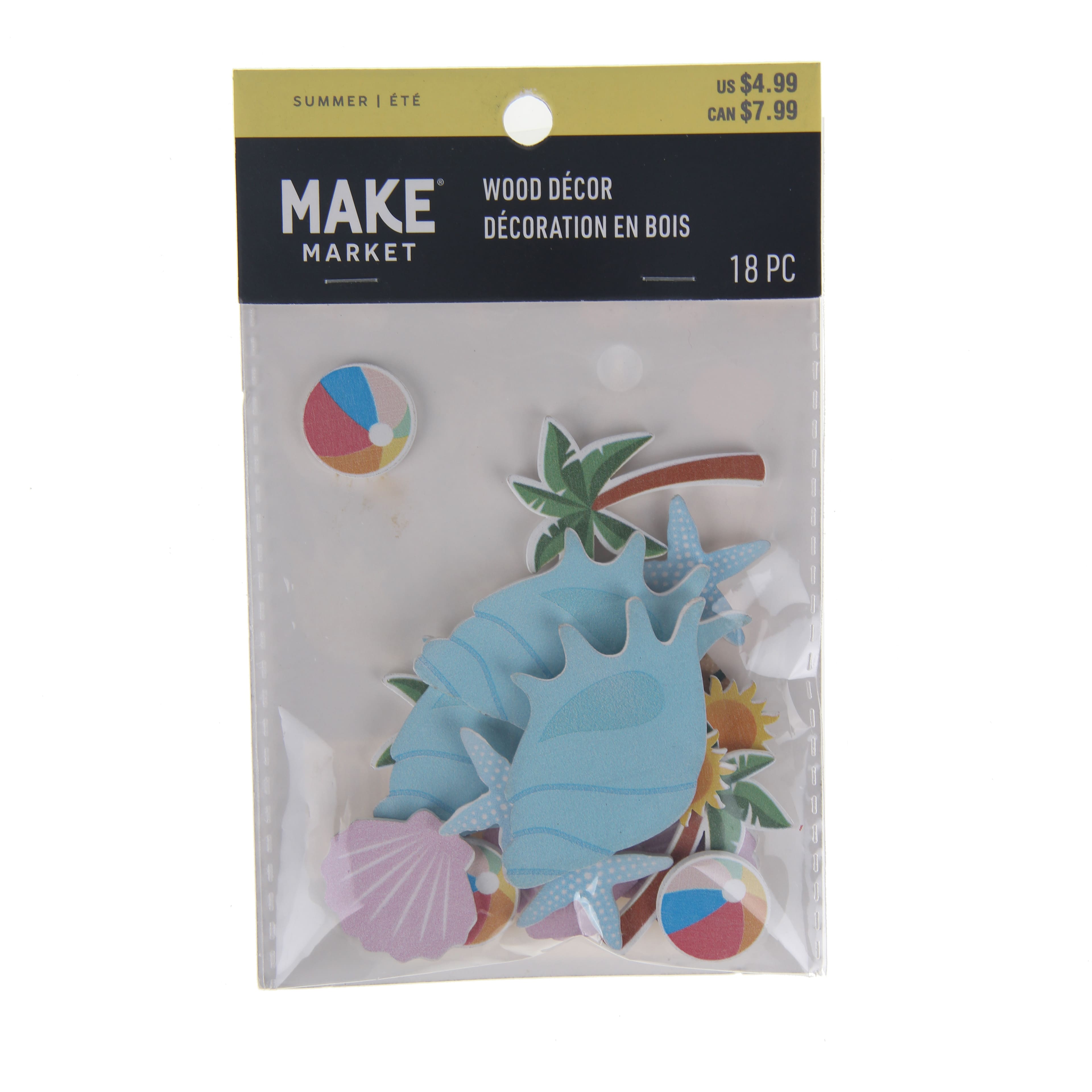 Beach Ball Finished Wood D&#xE9;cor Shapes by Make Market&#xAE;