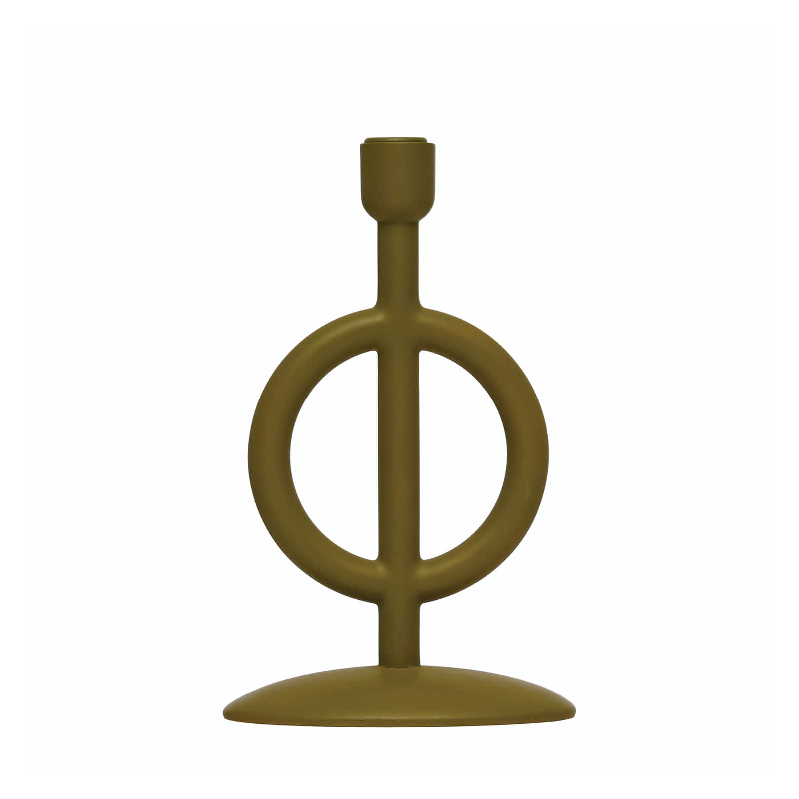 Hello Honey&#xAE; 15&#x22; Green Circle Taper Candle Holder