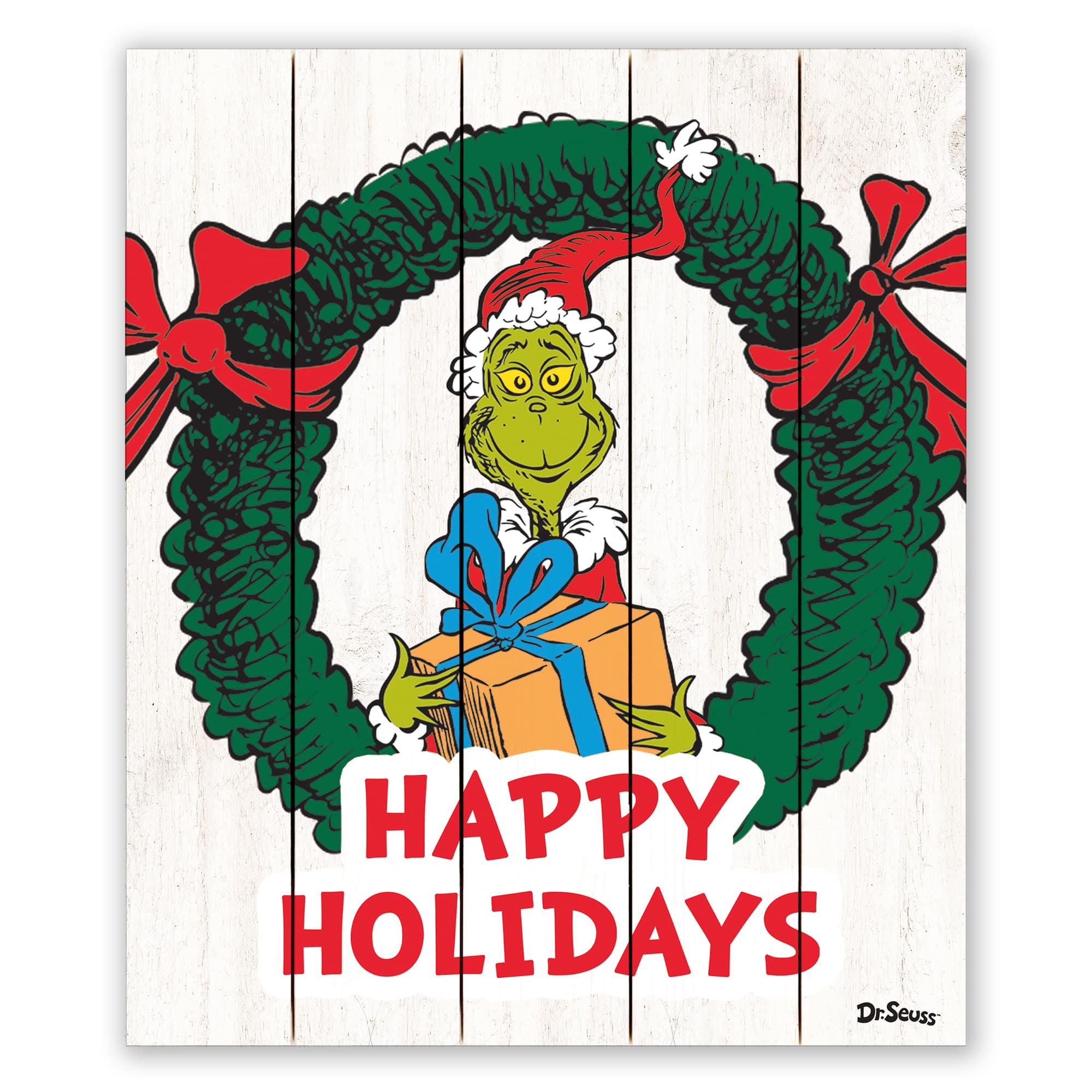 20" The Grinch Happy Holidays Pallet Wood Wall Art