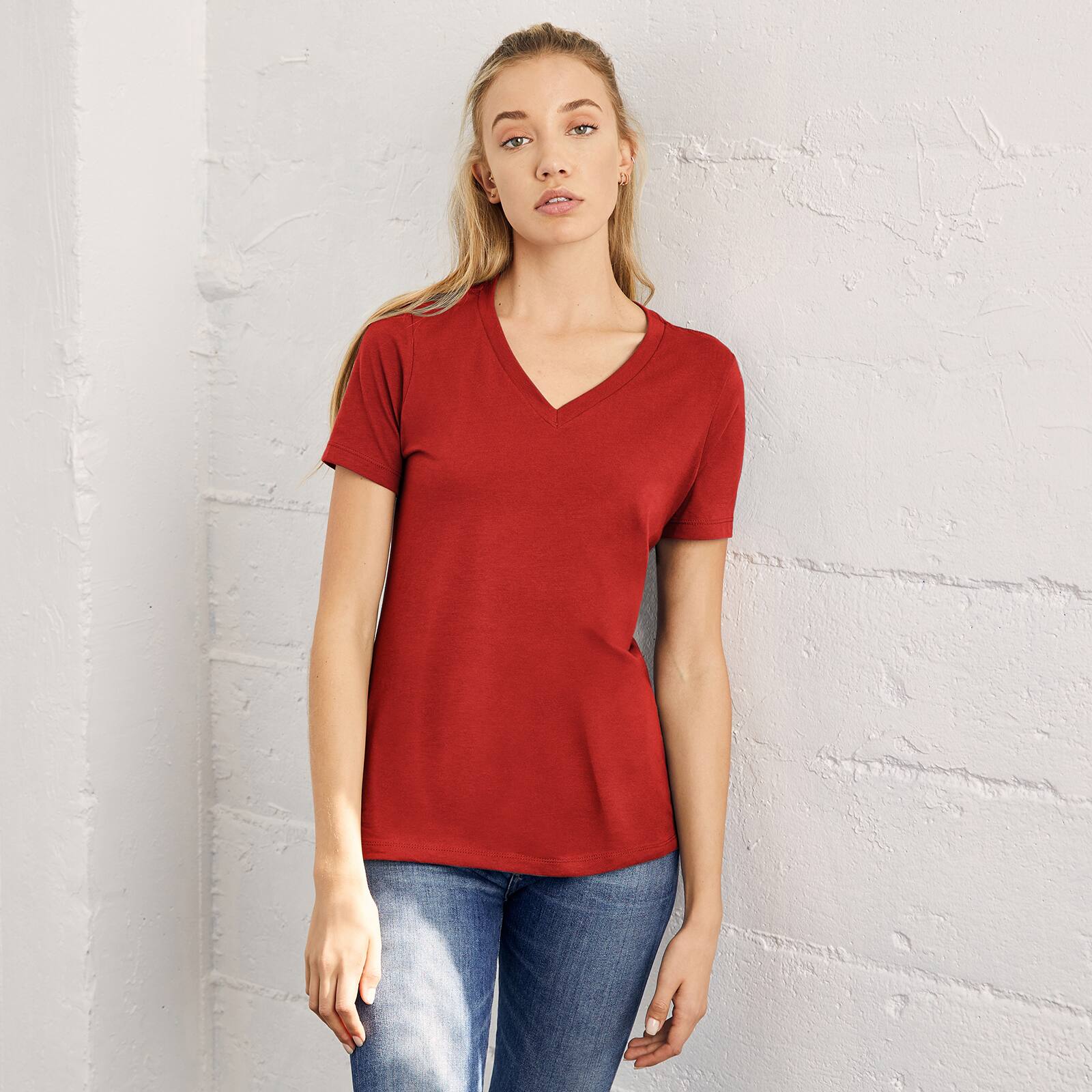 6 Pack: BELLA+CANVAS® Short Sleeve Women's V-Neck T-Shirt