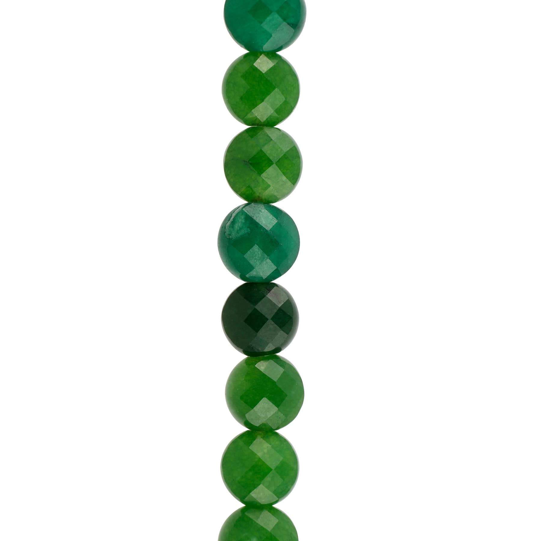 12 Pack: Green Quartz Faceted Coin Beads by Bead Landing™