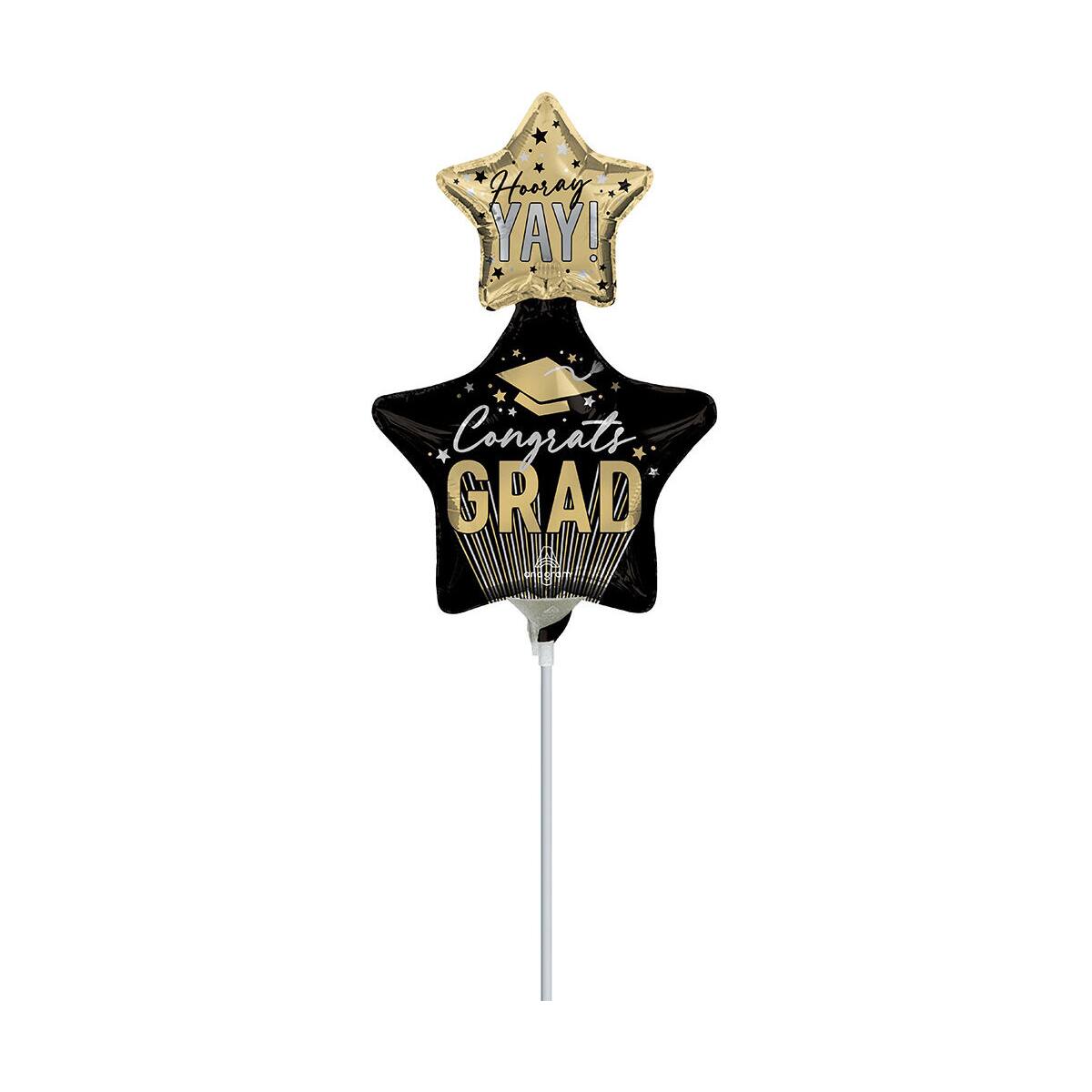 14" Stripes Grad Stars Foil Stick Balloon