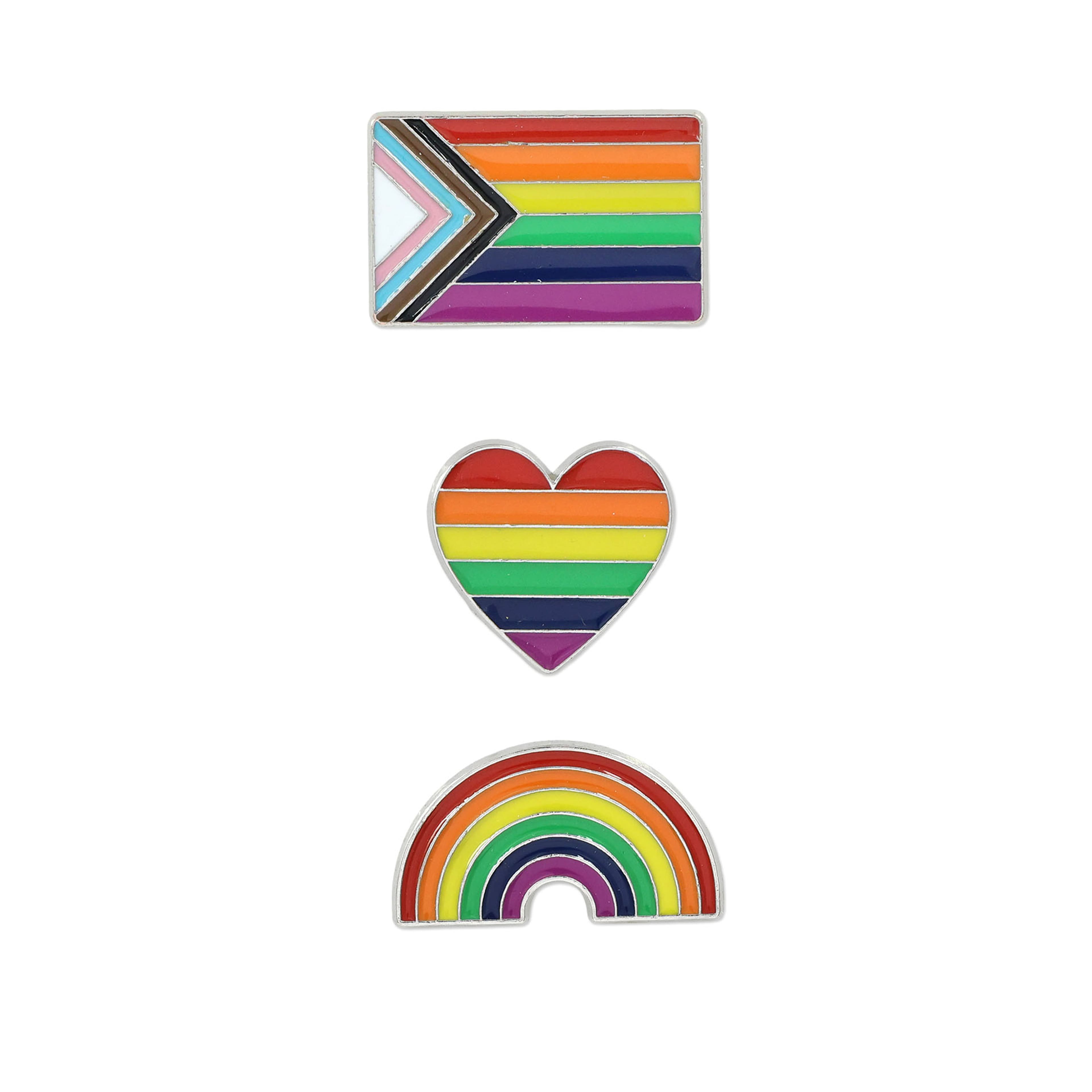 Metal Rainbow Heart Pin Set by Celebrate It&#x2122;