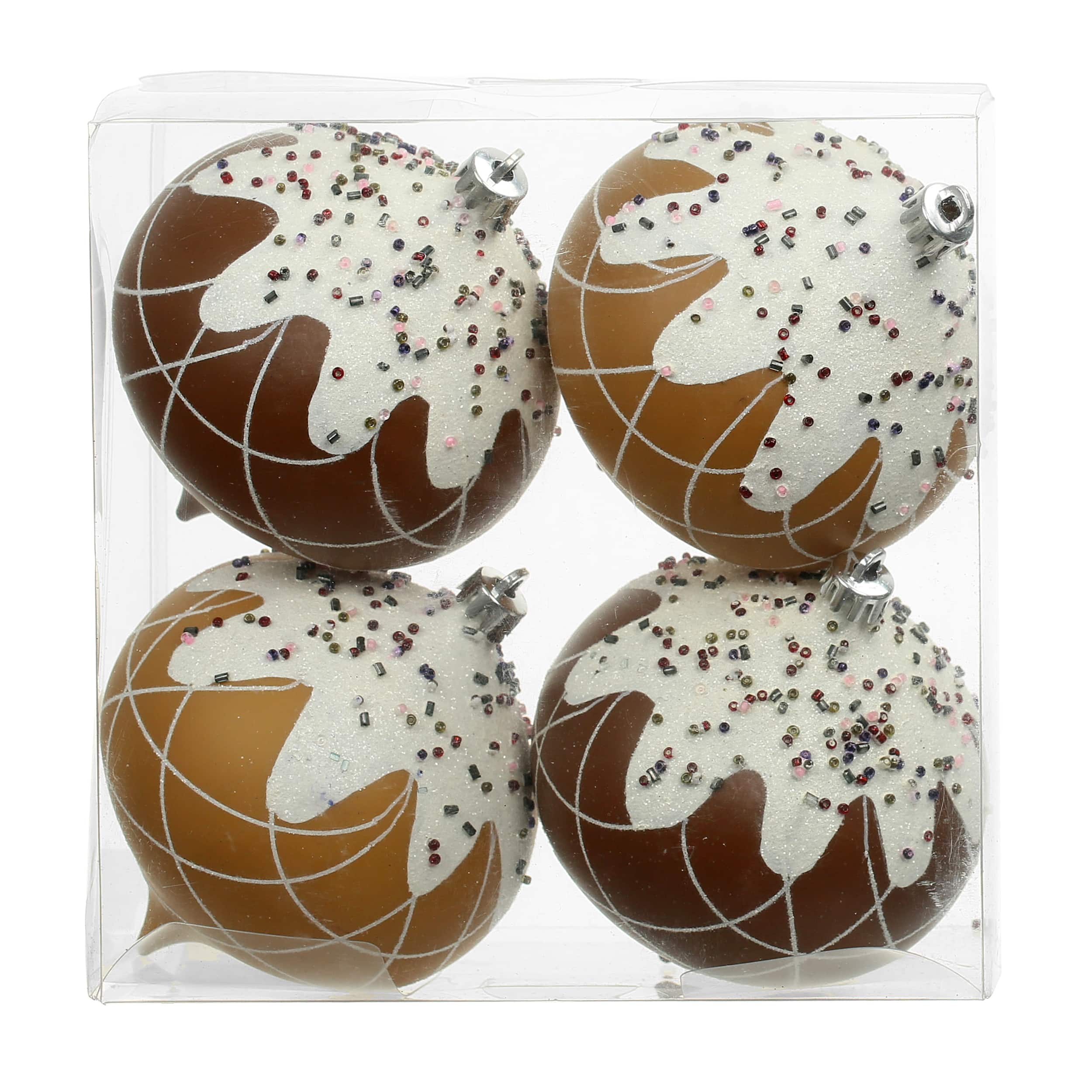 4 Pack 4.7&#x22; Gingerbread Sprinkle Shatterproof Onion Ornaments by Ashland&#xAE;